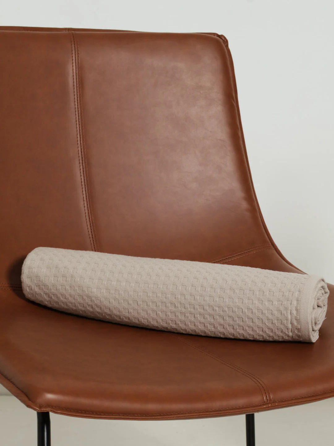 Waffle Cotton Throw - Taupe - Image 3