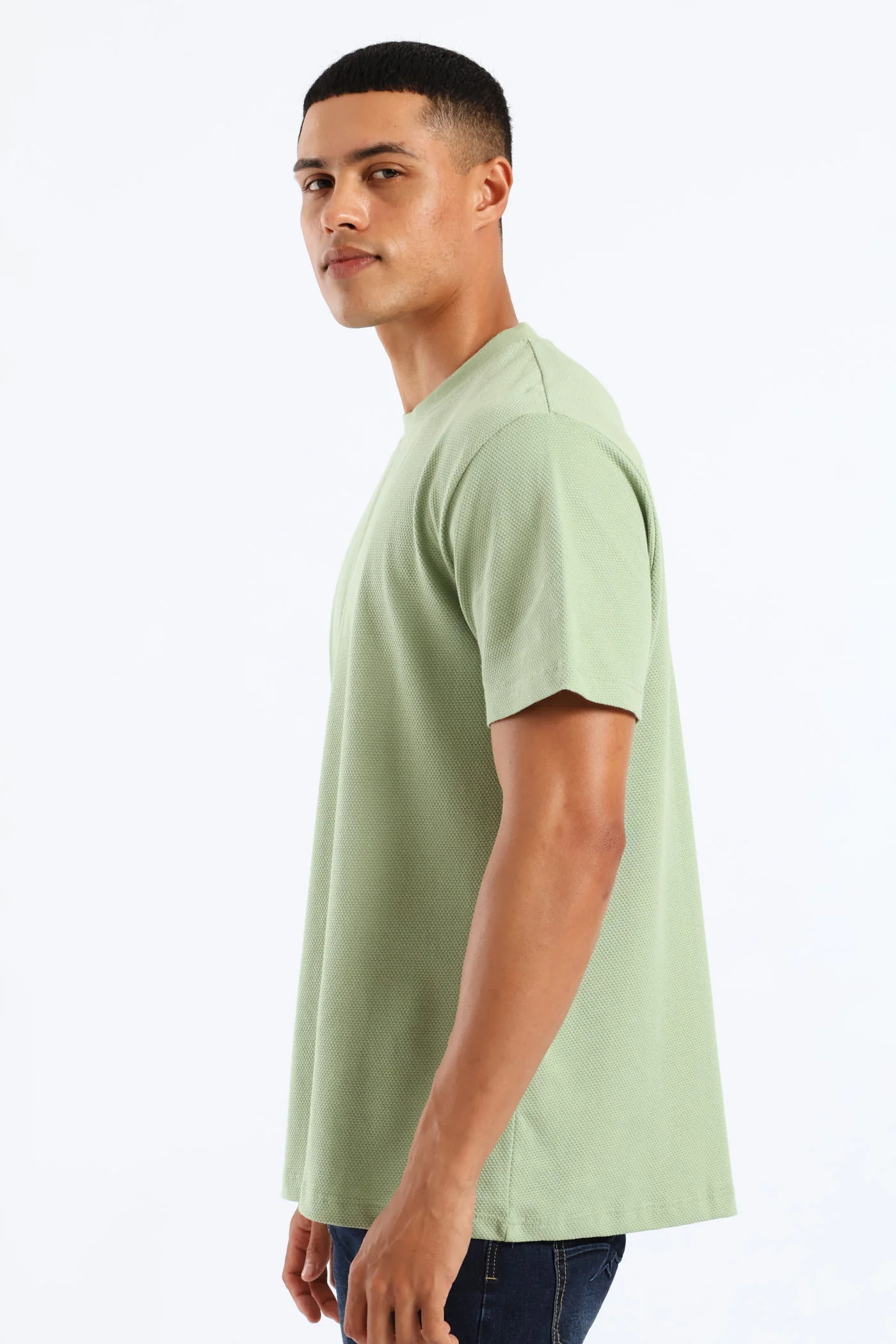 Waffle Crew Surf Int Tee - Sage - Image 3