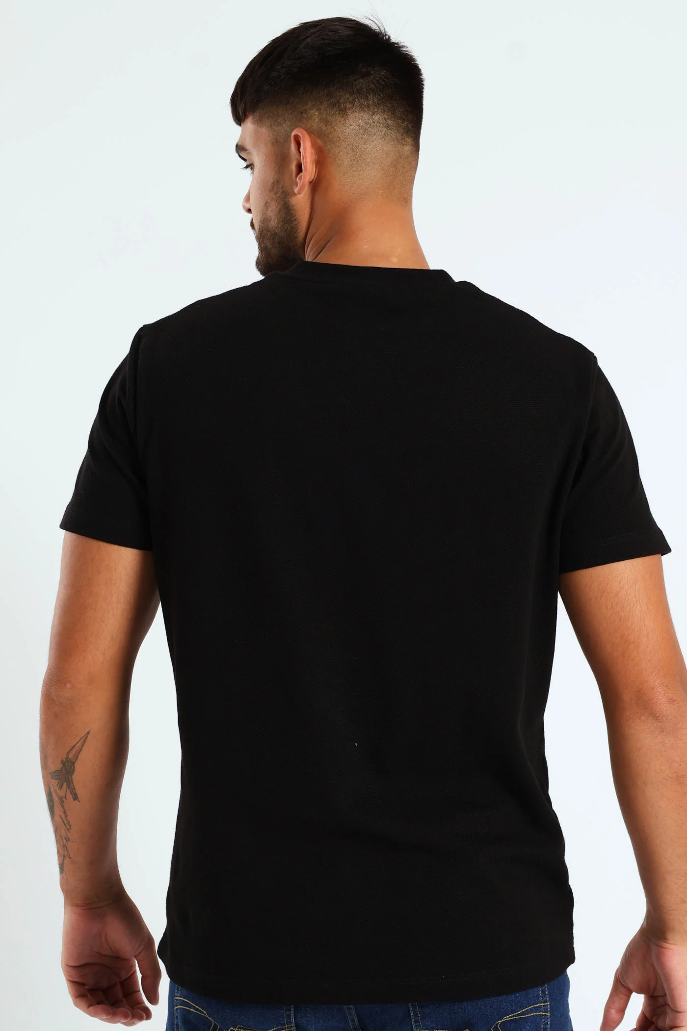 Waffle Crew Tee - Black - Image 3