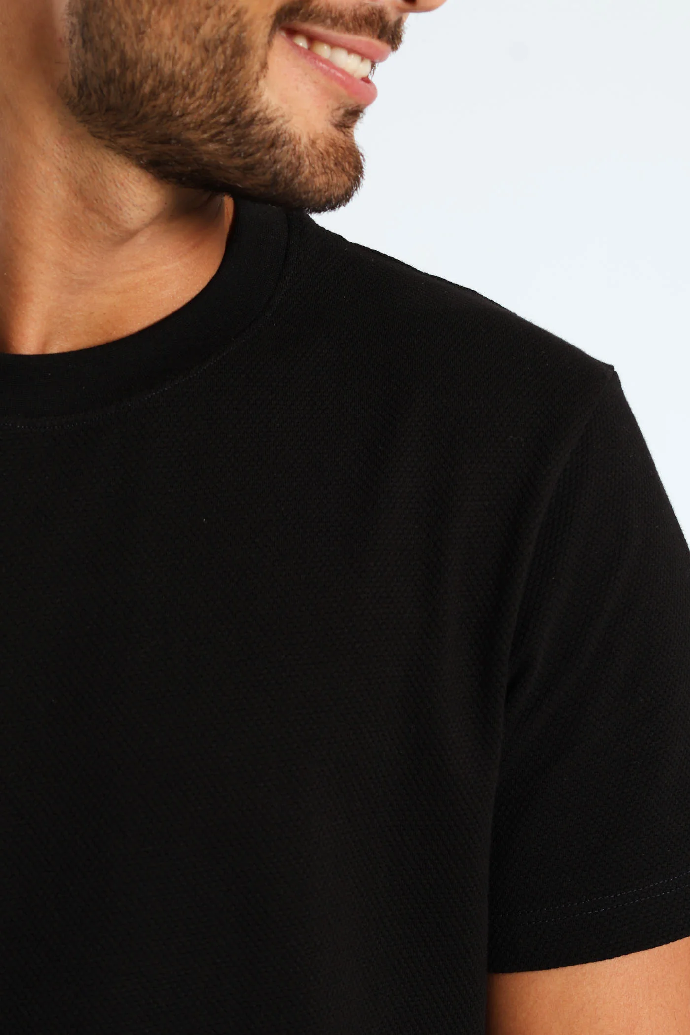 Waffle Crew Tee - Black - Image 4