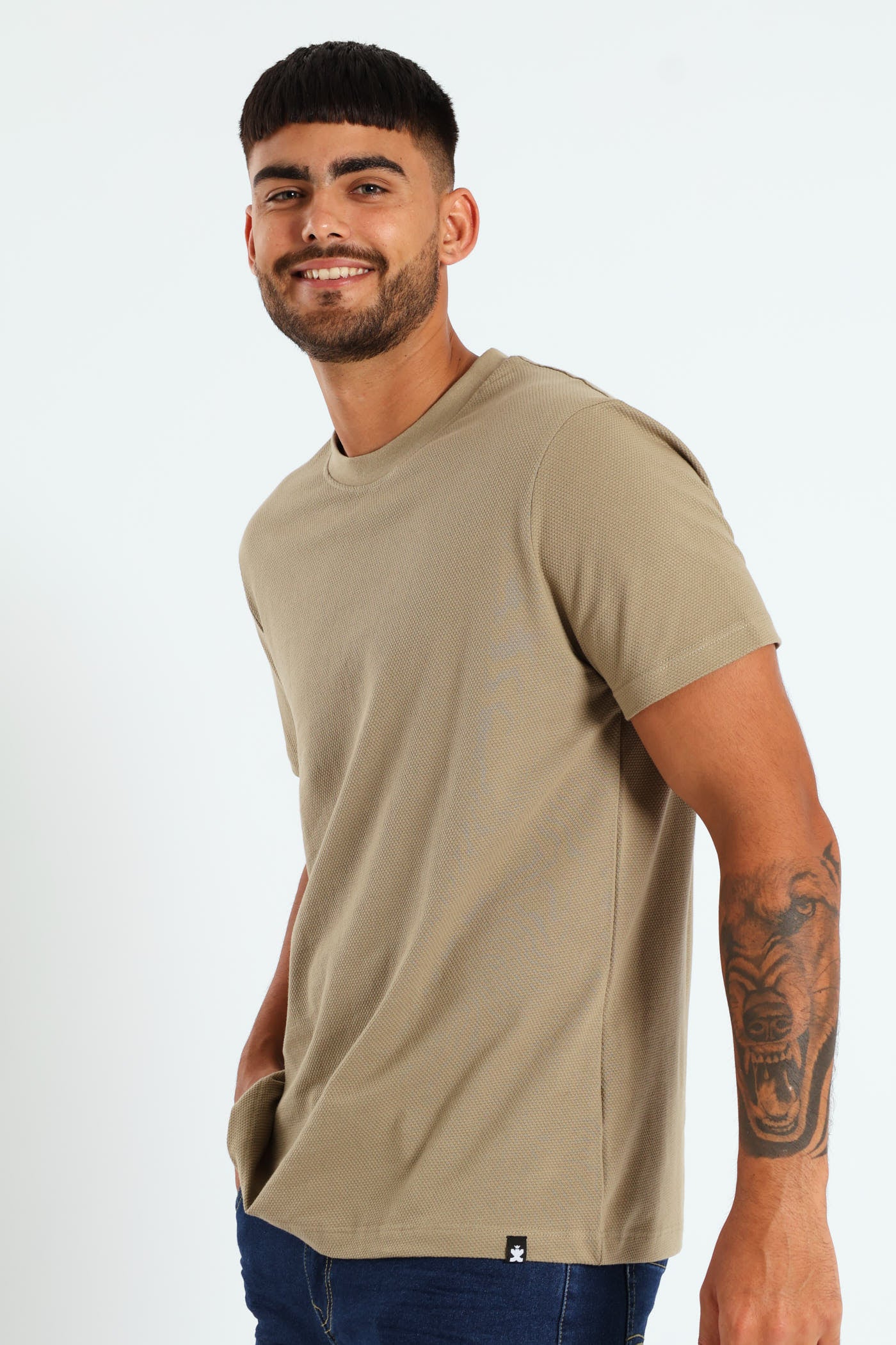 Waffle Crew Tee - Stone - Image 2