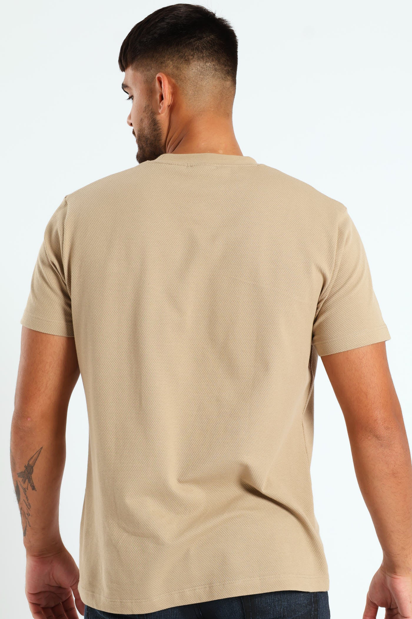 Waffle Crew Tee - Taupe - Image 3