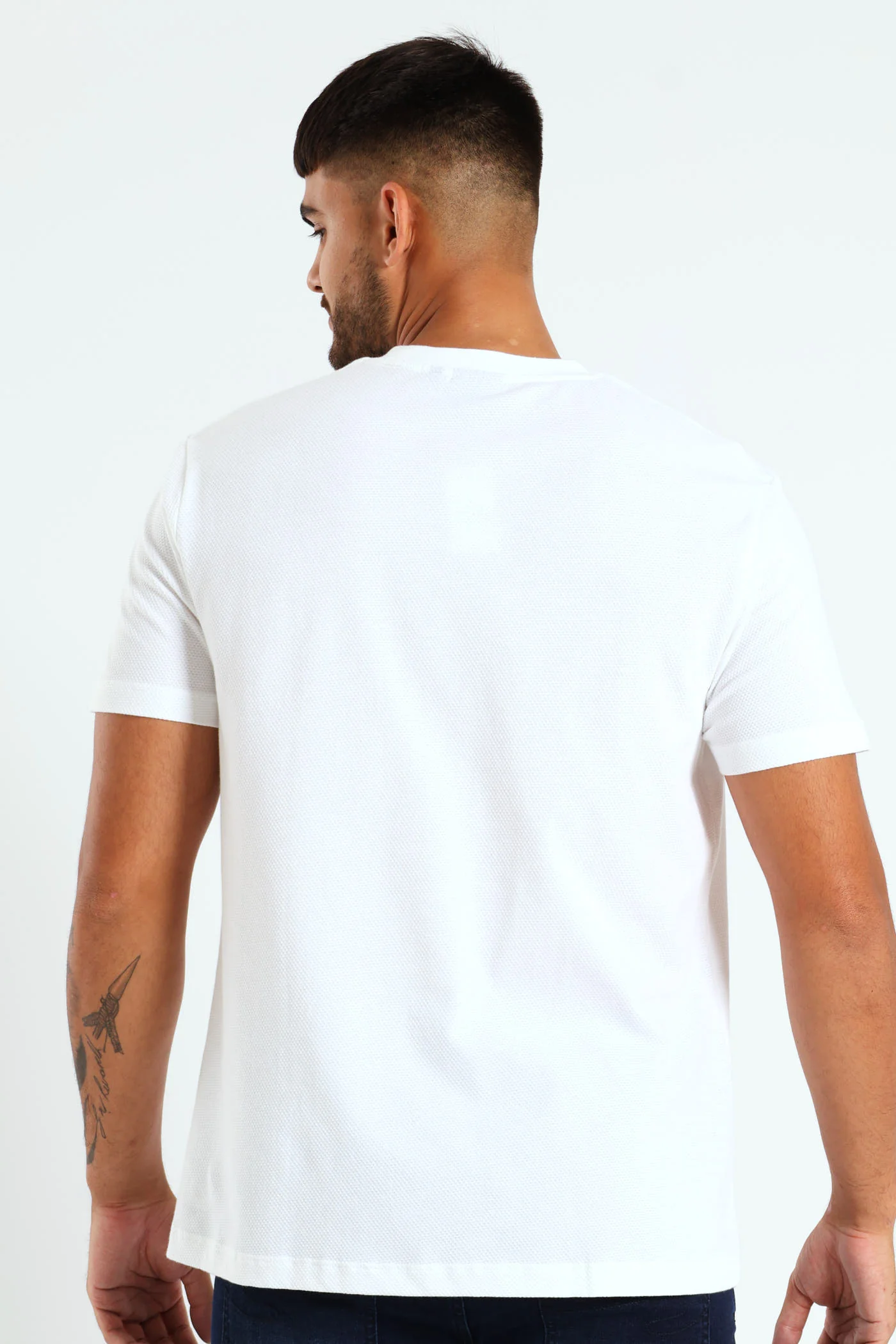 Waffle Crew Tee - White - Image 3