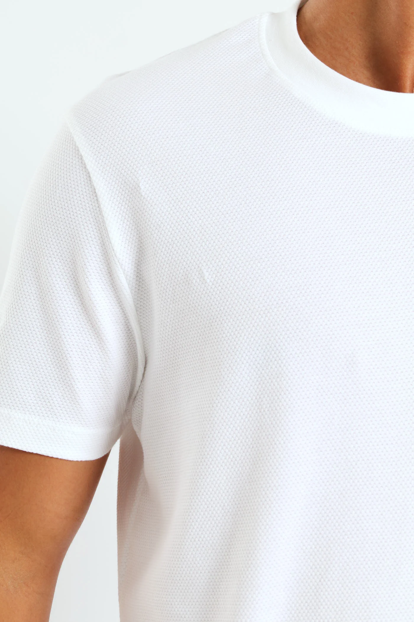 Waffle Crew Tee - White - Image 5