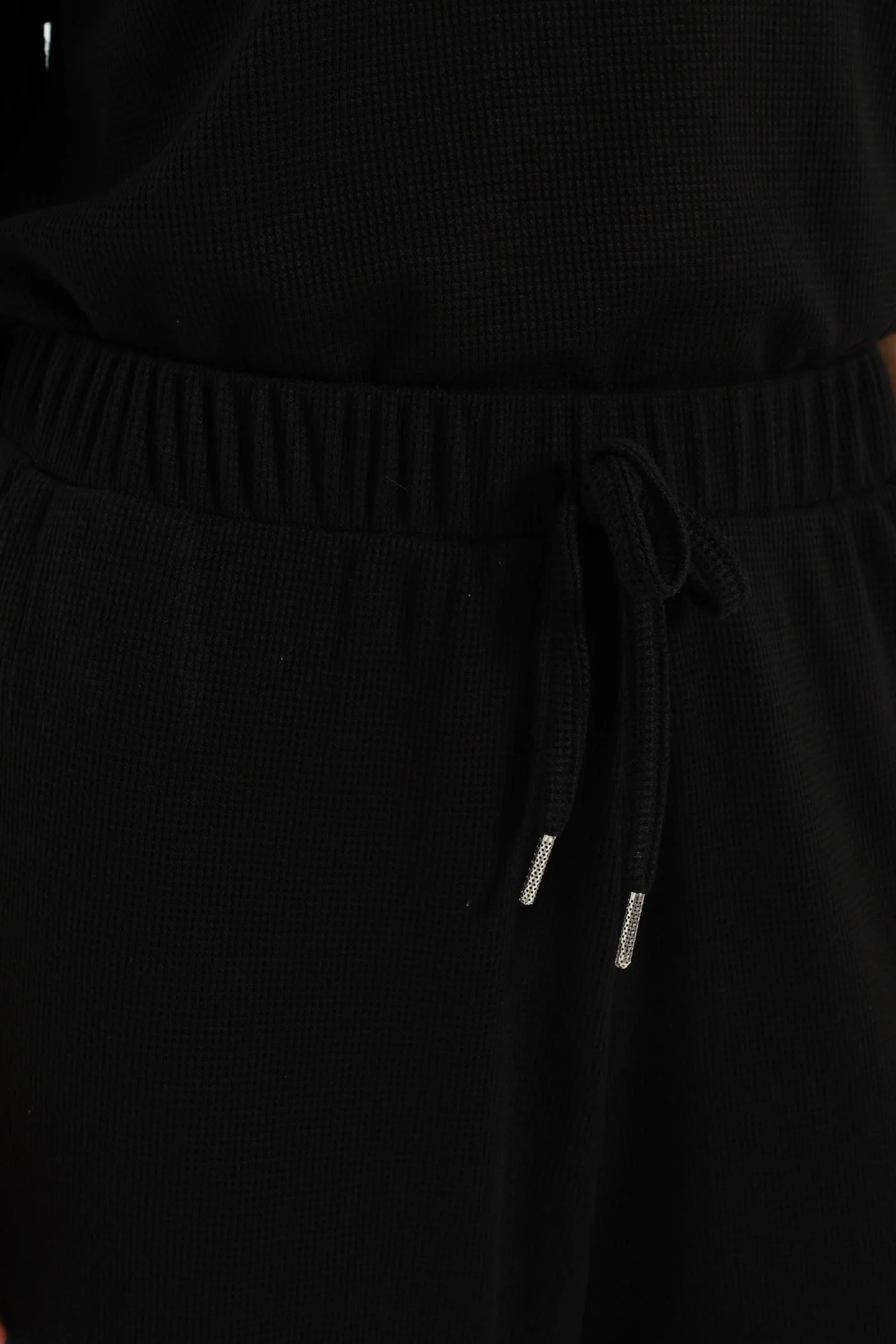 Waffle Jogger With Ties - Black - Image 2