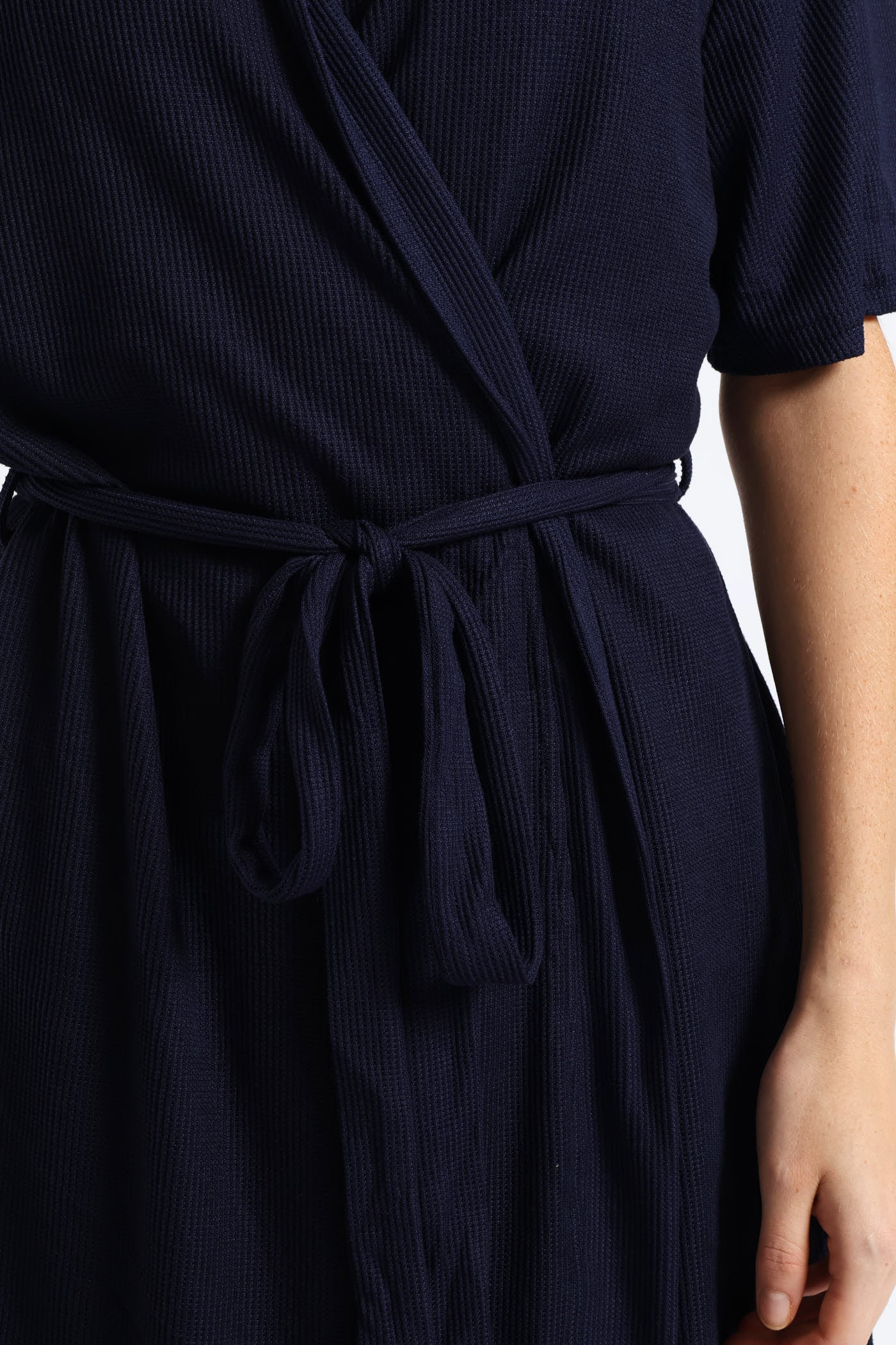 Waffle Knit Gown - Navy - Image 2