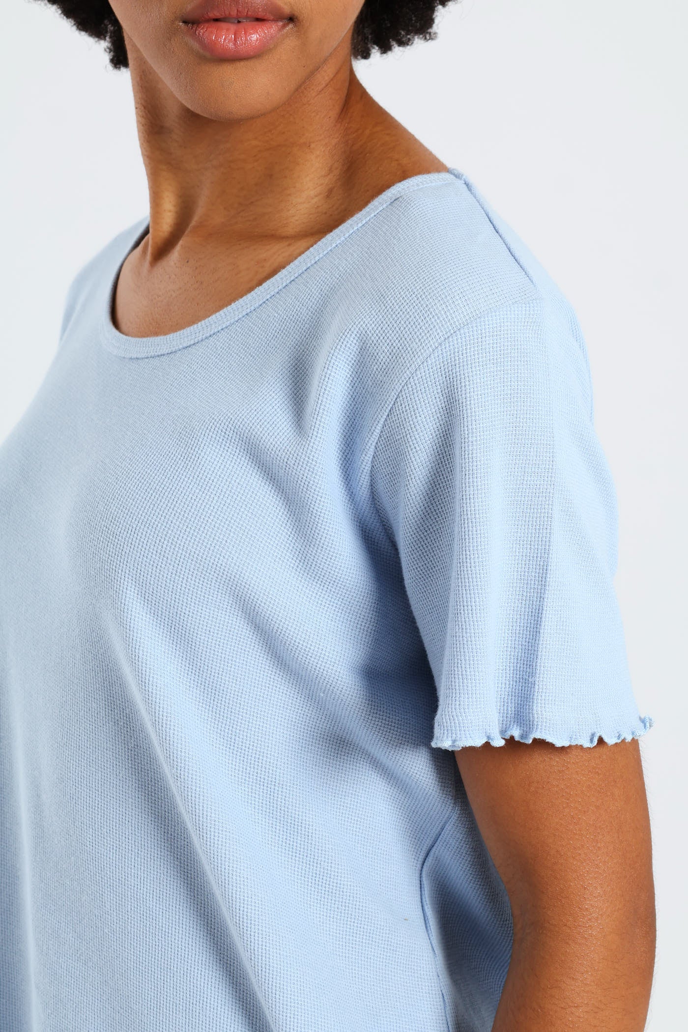 Waffle Knit Top - Blue - Image 2