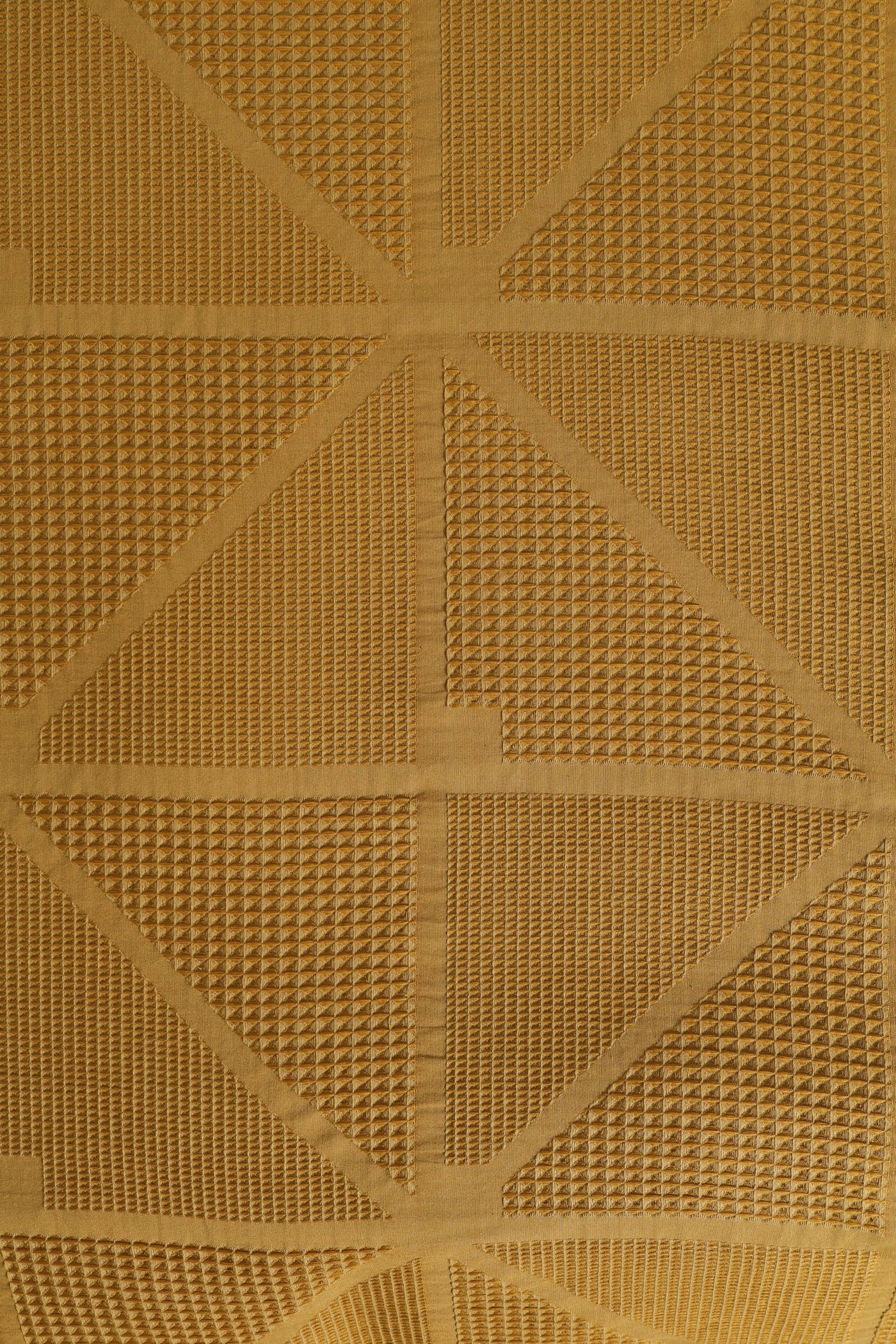 Waffle Square Textured Duvet Cover Set - Ochre - Image 2
