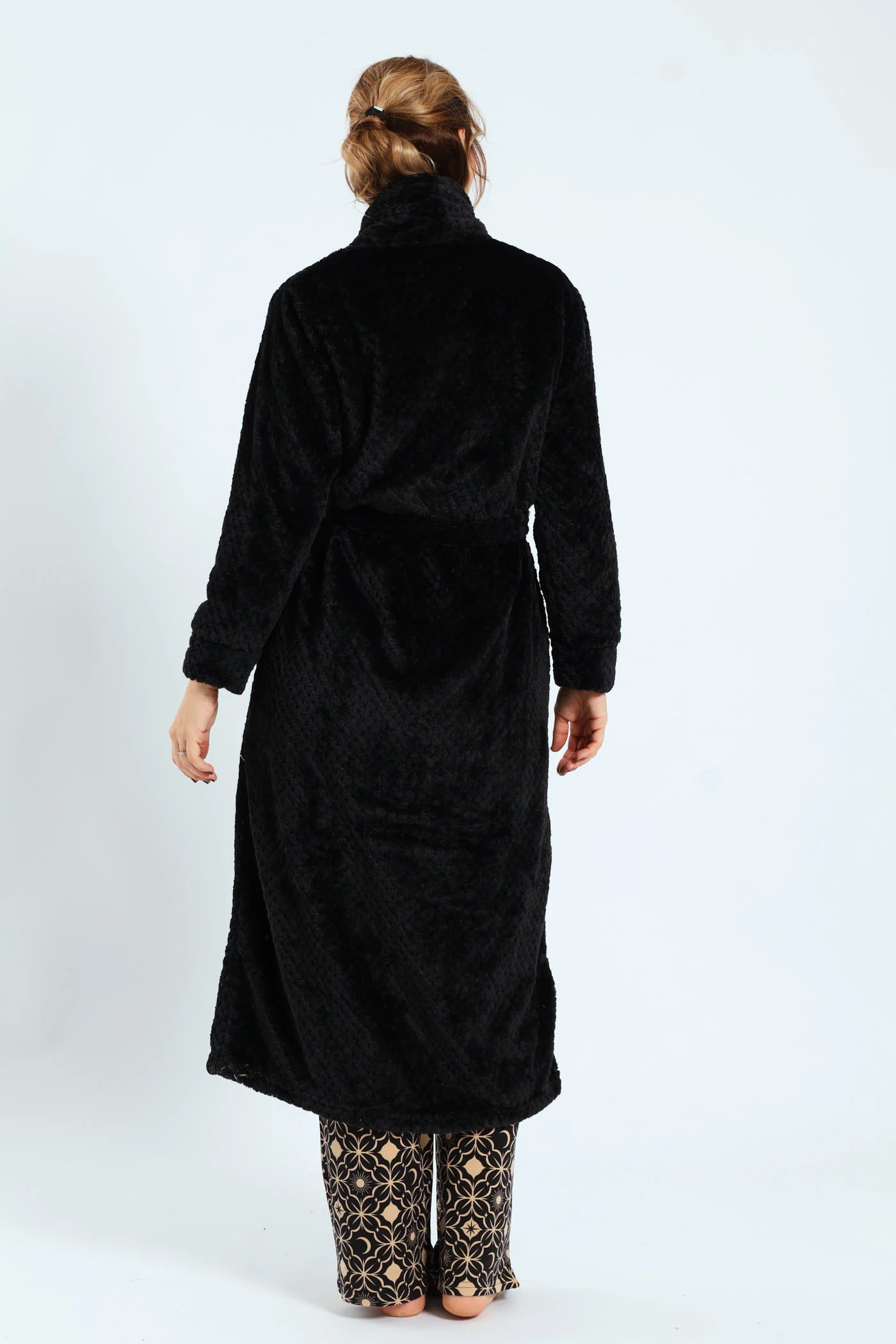Waffle Textured Gown - Black - Image 3