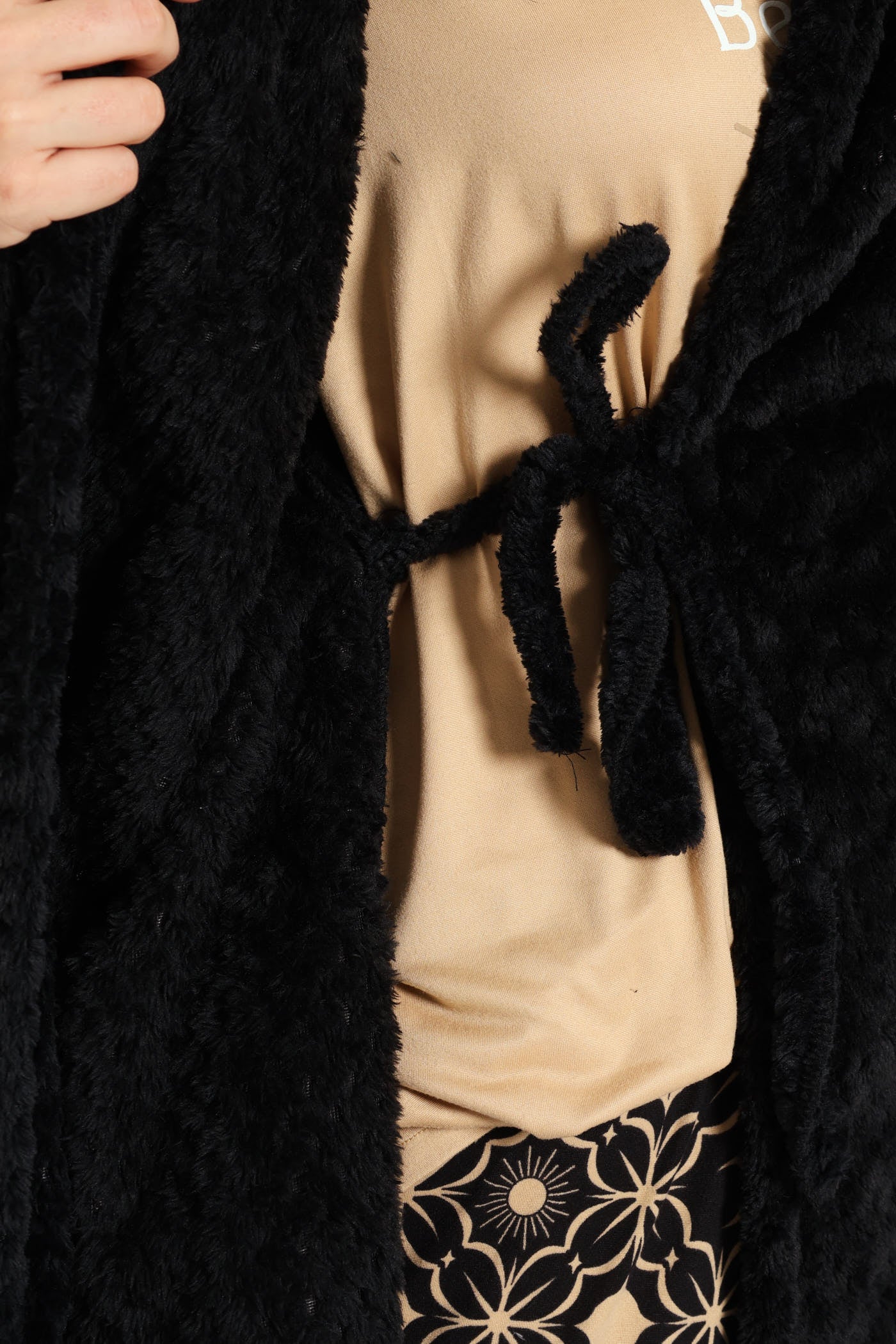 Waffle Textured Gown - Black - Image 4