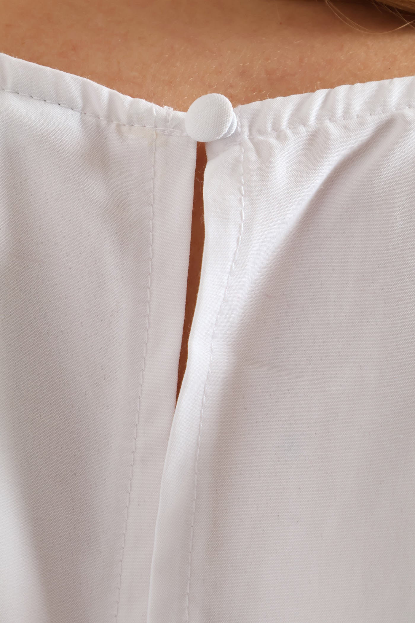 Waist Cut Out Tiered Poplin Midi Dress - White - Image 7
