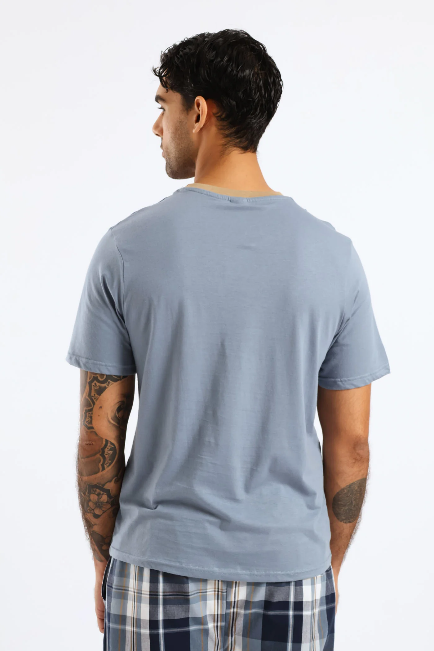 Wake Up & Smell Coffee Pyjama Tee - Blue - Image 4