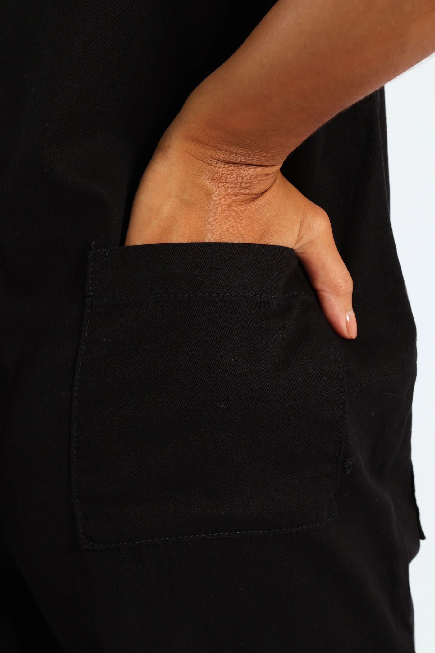 Wash Pocket Jumpsuit - Black - Image 5