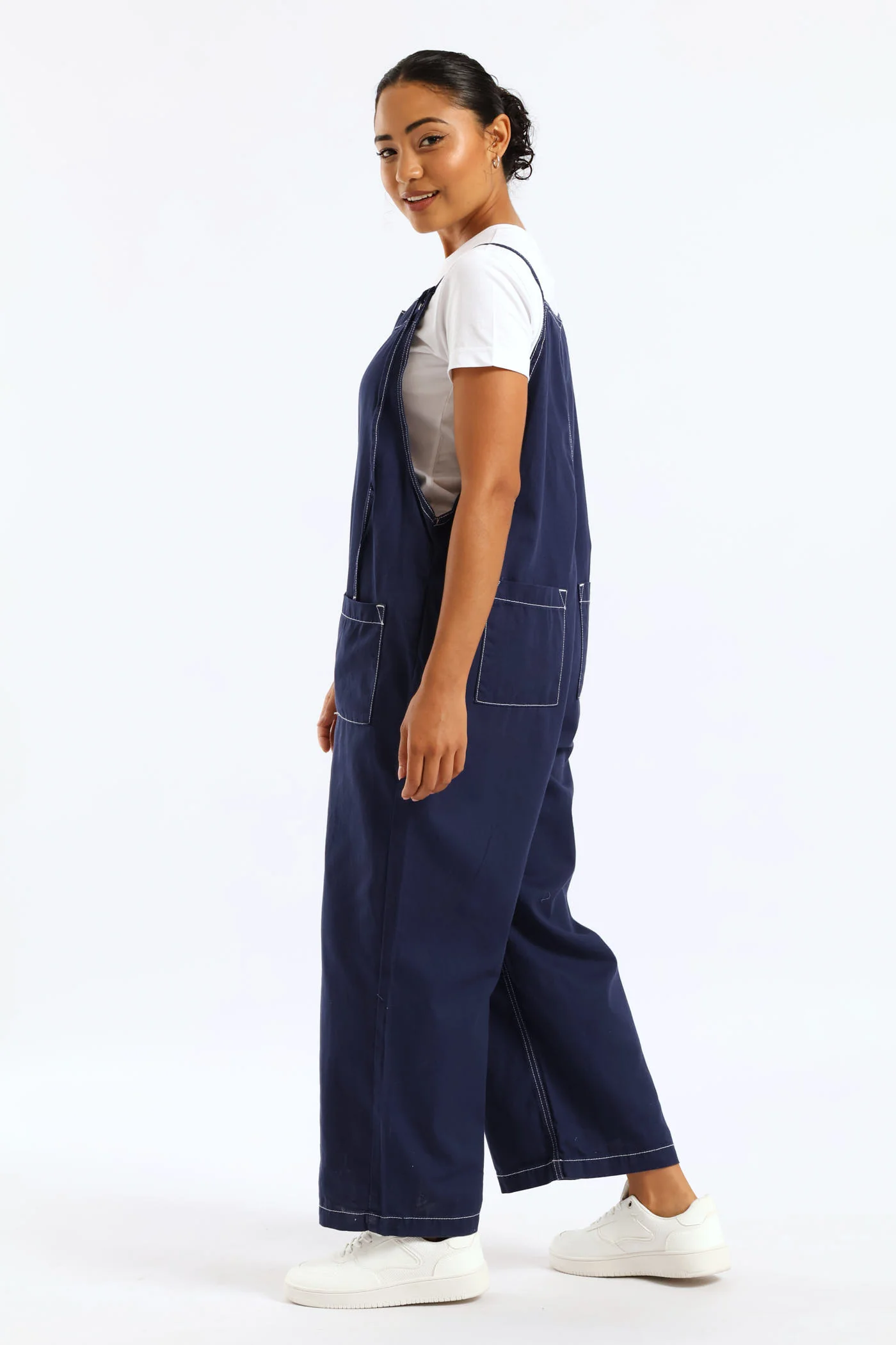 Wash Pocket Jumpsuit - Navy - Image 3