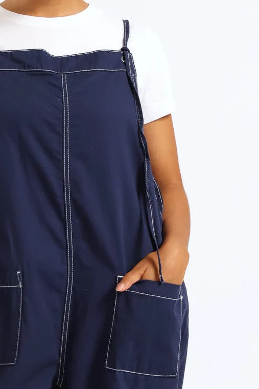 Wash Pocket Jumpsuit - Navy - Image 4