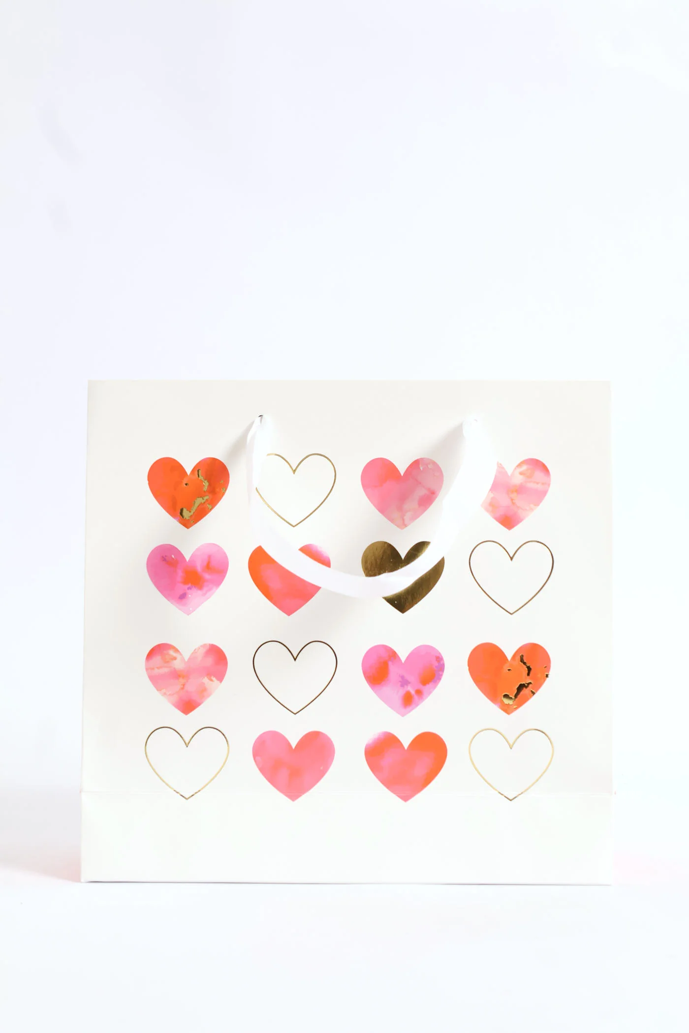 Water Colour Heart Gift Bag Medium - White - Image 5