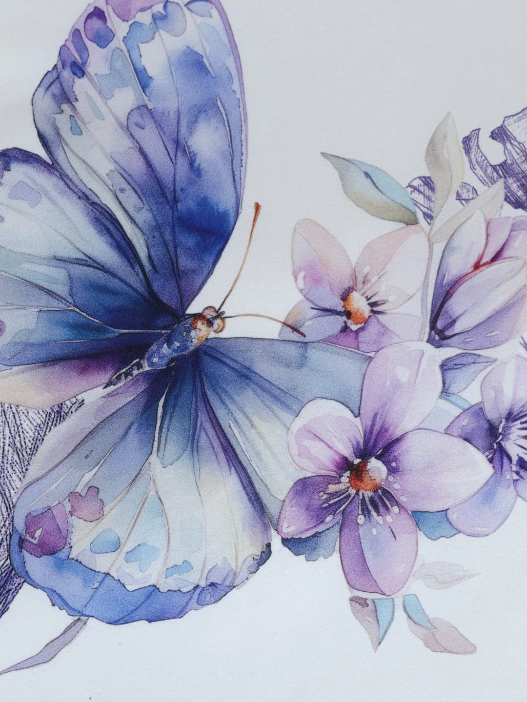 Watercolour Butterfly Duvet Cover - Purple - Image 2