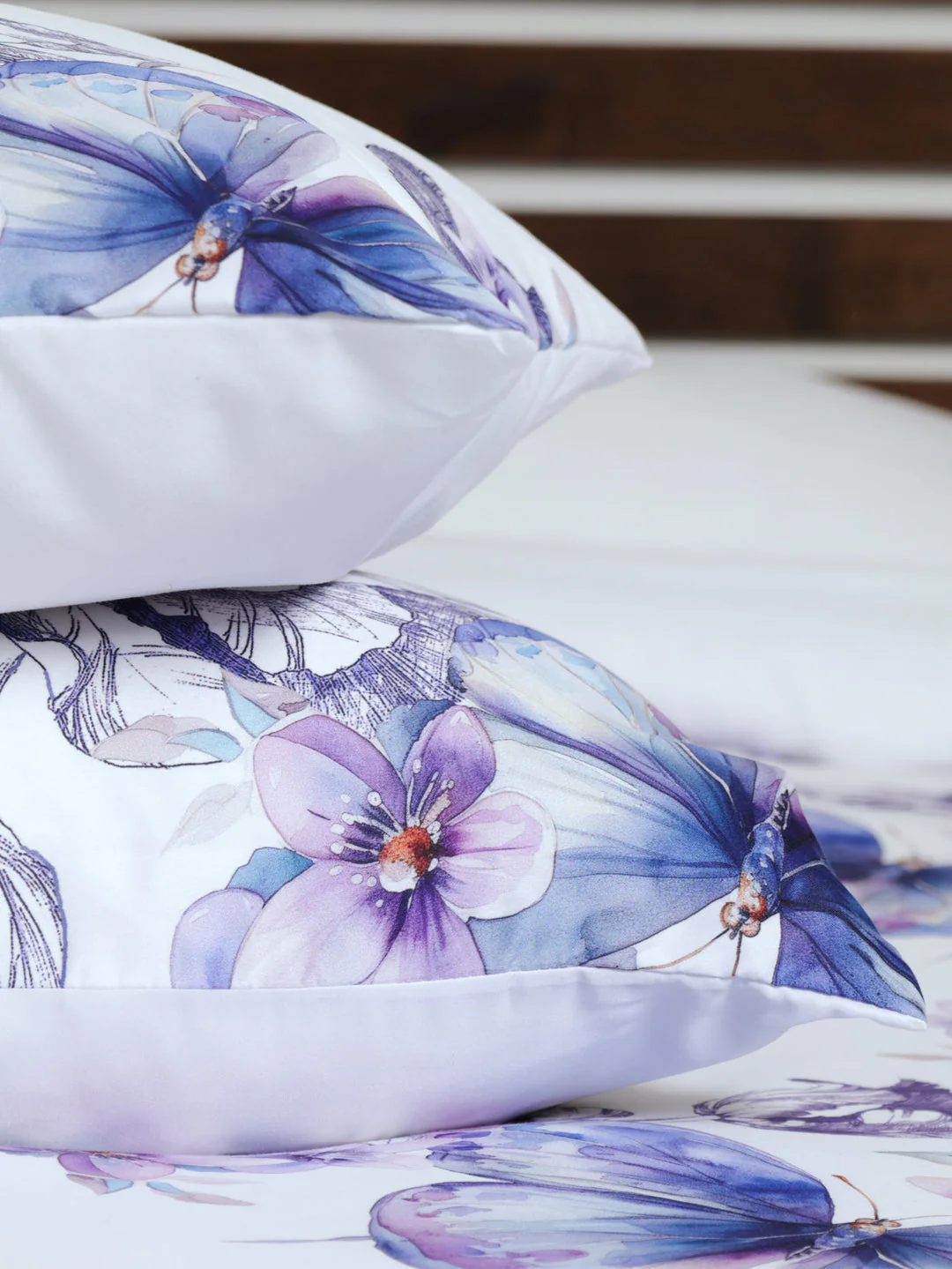 Watercolour Butterfly Duvet Cover - Purple - Image 3
