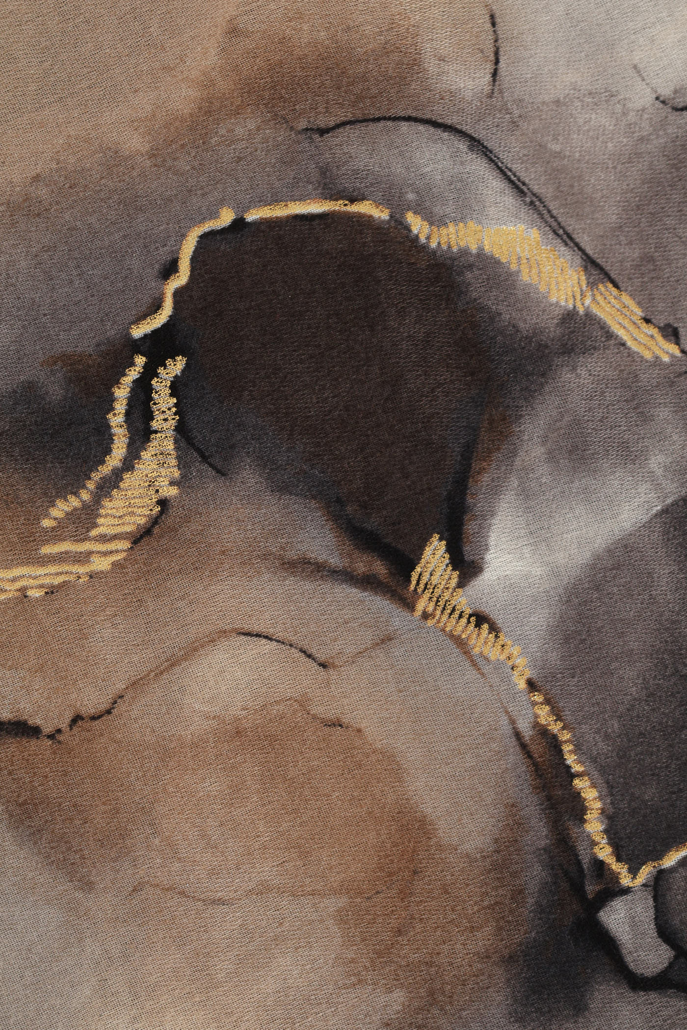 Watercolour Gold Foil Scarf - Grey - Image 2