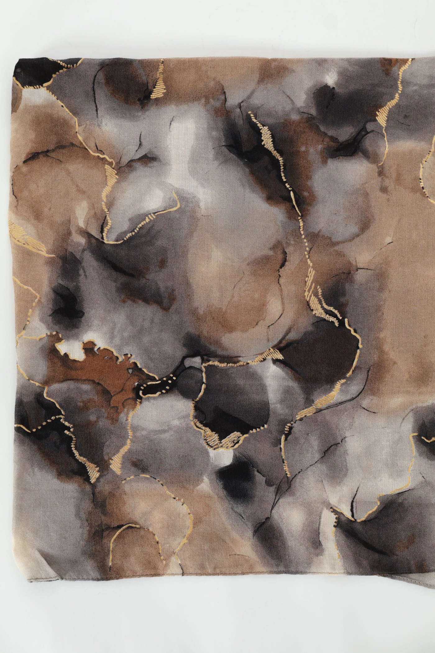 Watercolour Gold Foil Scarf - Grey - Image 3