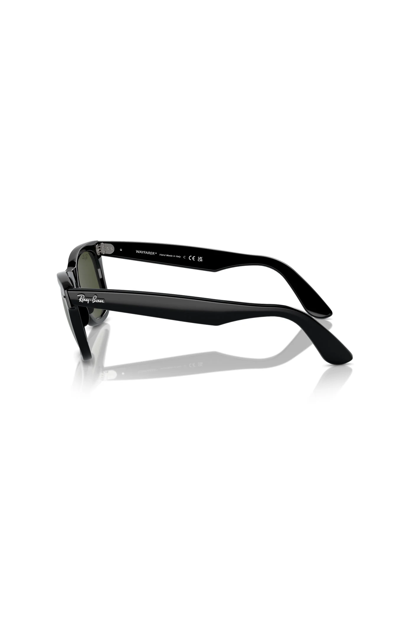 Wayfarer Green Lens Sunglasses - Black - Image 3