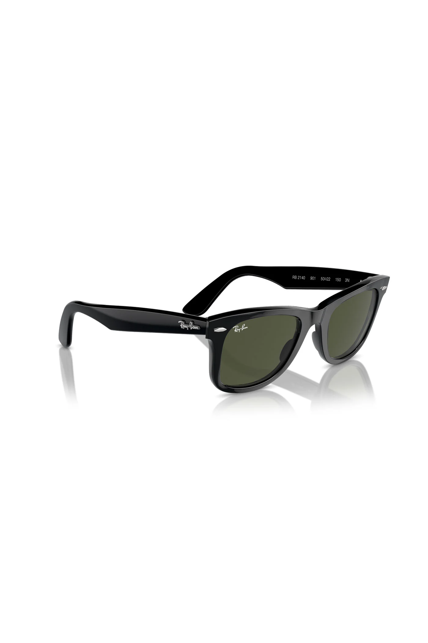 Wayfarer Green Lens Sunglasses - Black - Image 4