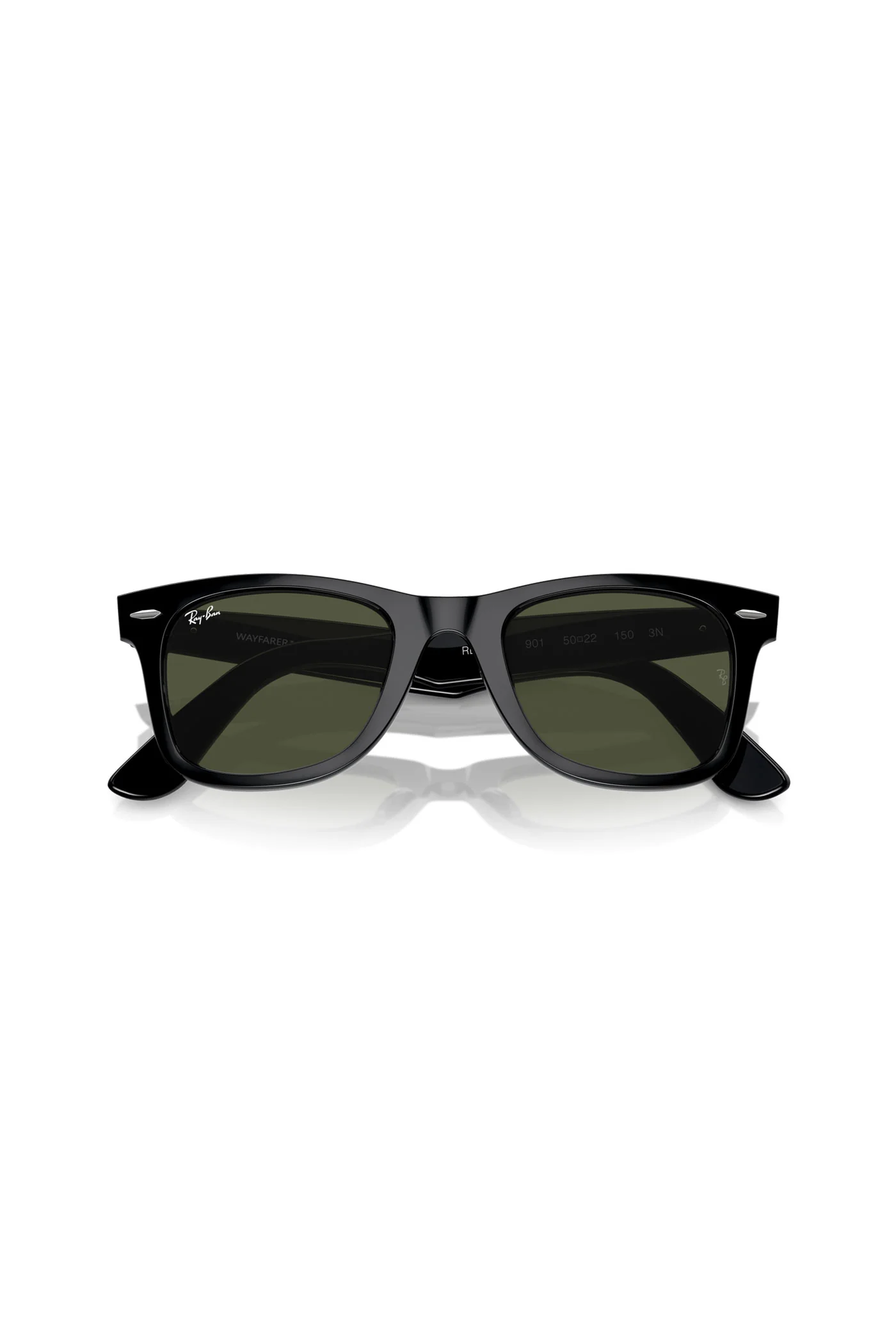 Wayfarer Green Lens Sunglasses - Black - Image 6