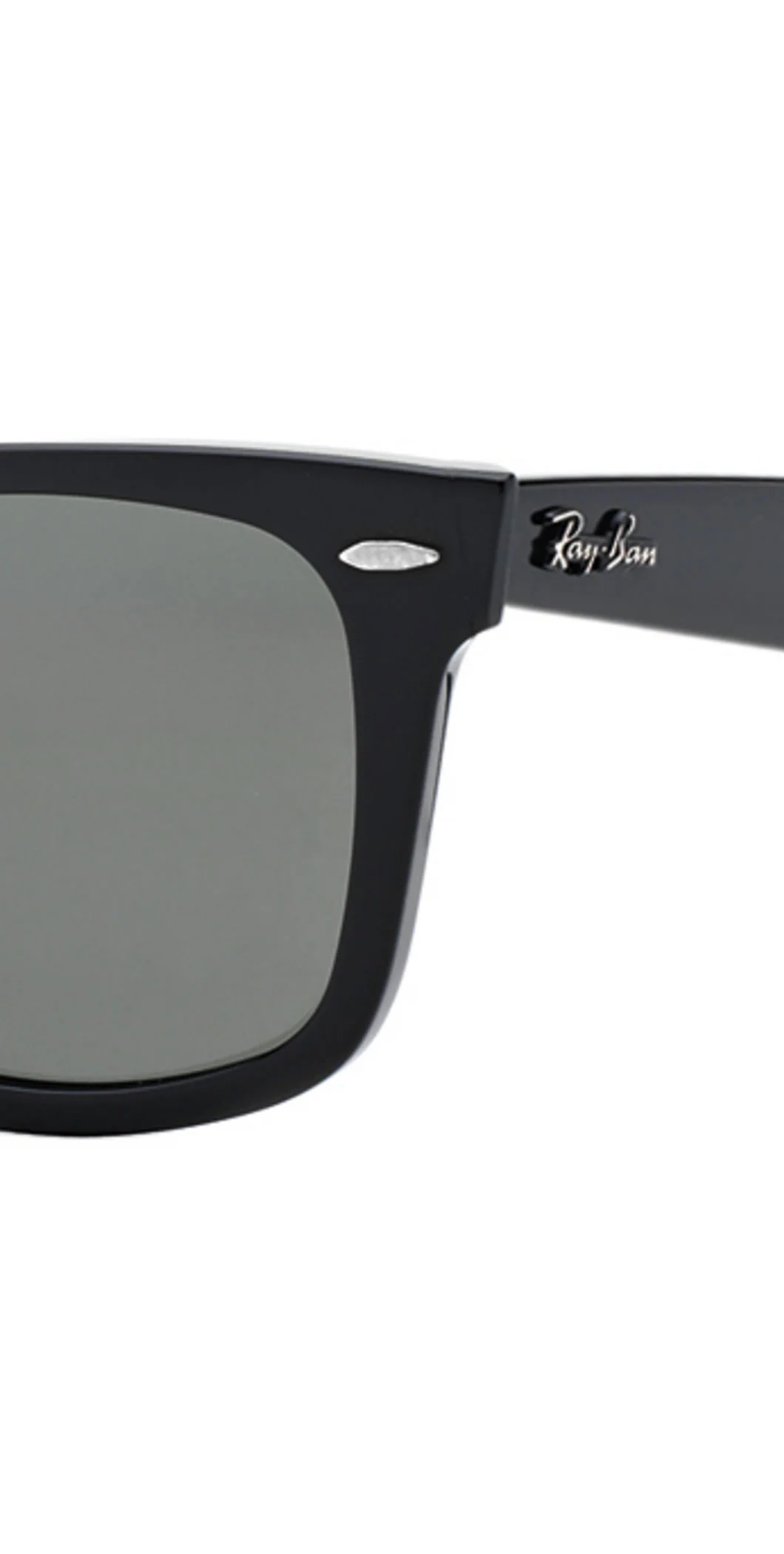 Wayfarer Green Lens Sunglasses - Black - Image 7