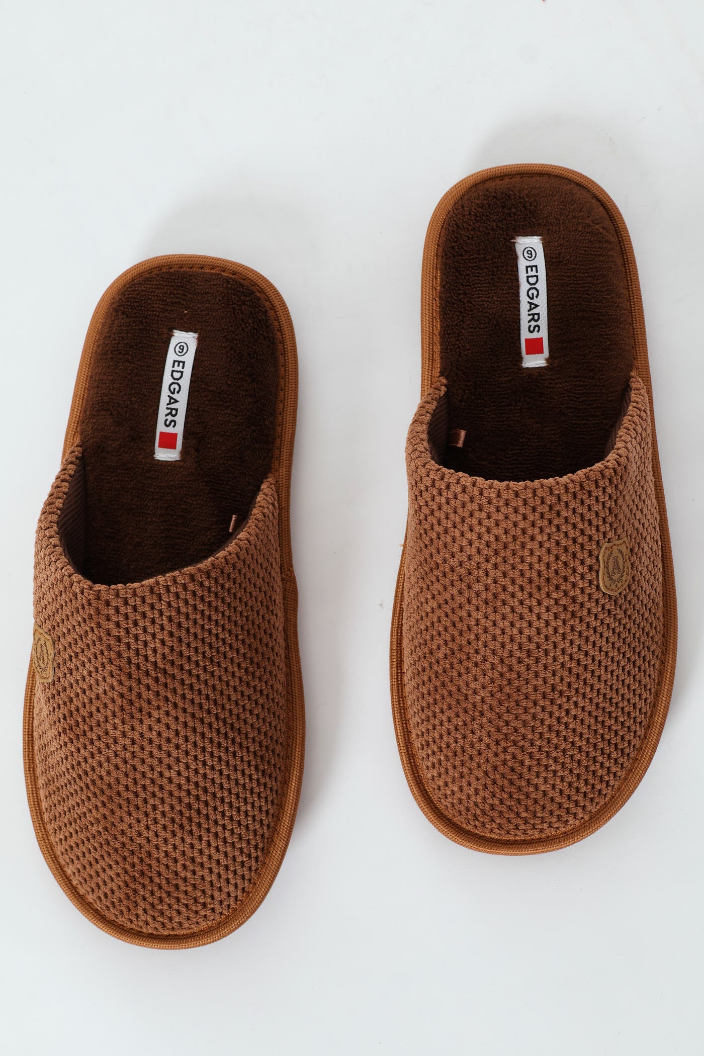 Weave Look Open Back Slipper - Brown - Image 2