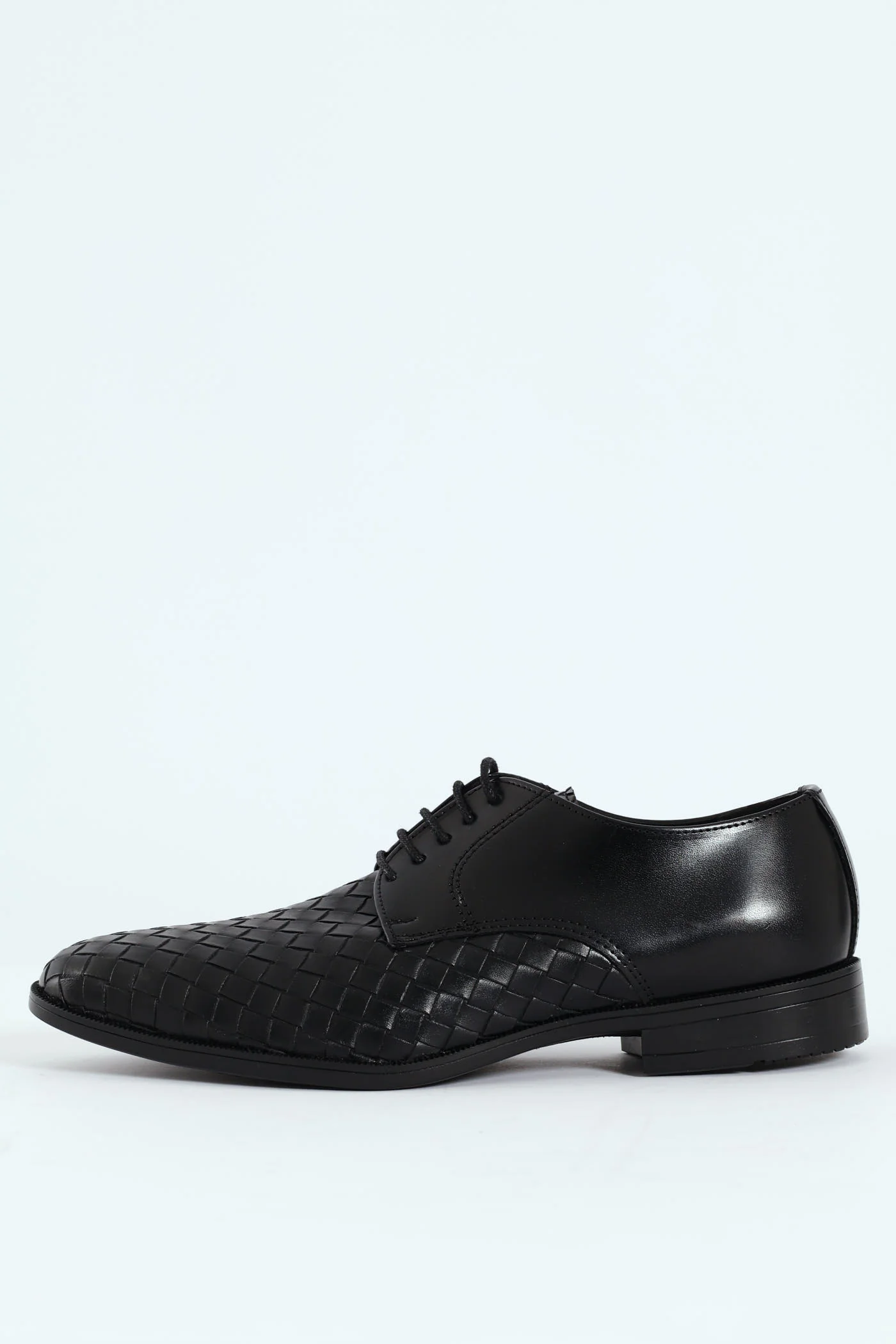 Weave Upper Lace Up Formal Shoe - Black - Image 3