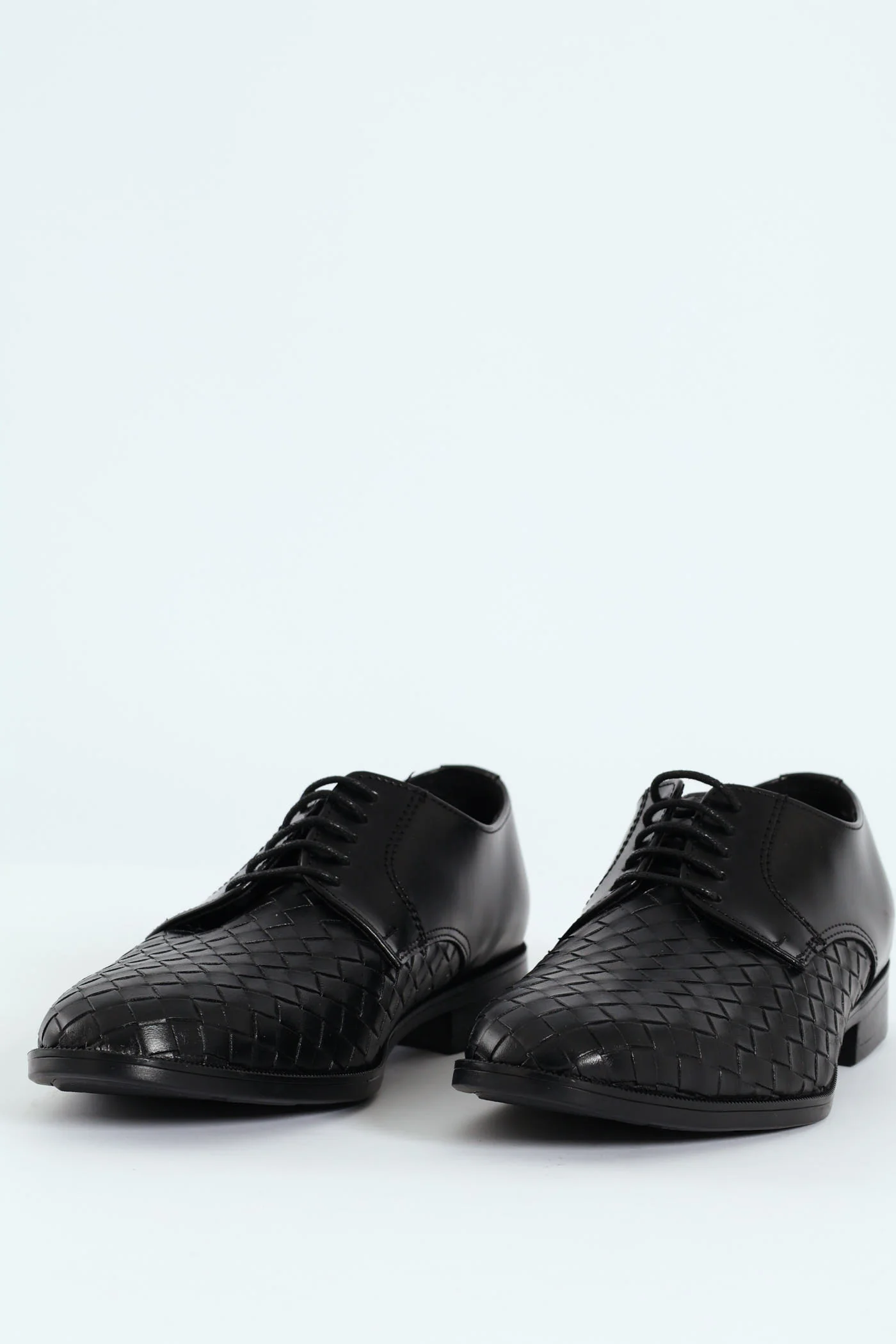 Weave Upper Lace Up Formal Shoe - Black - Image 4