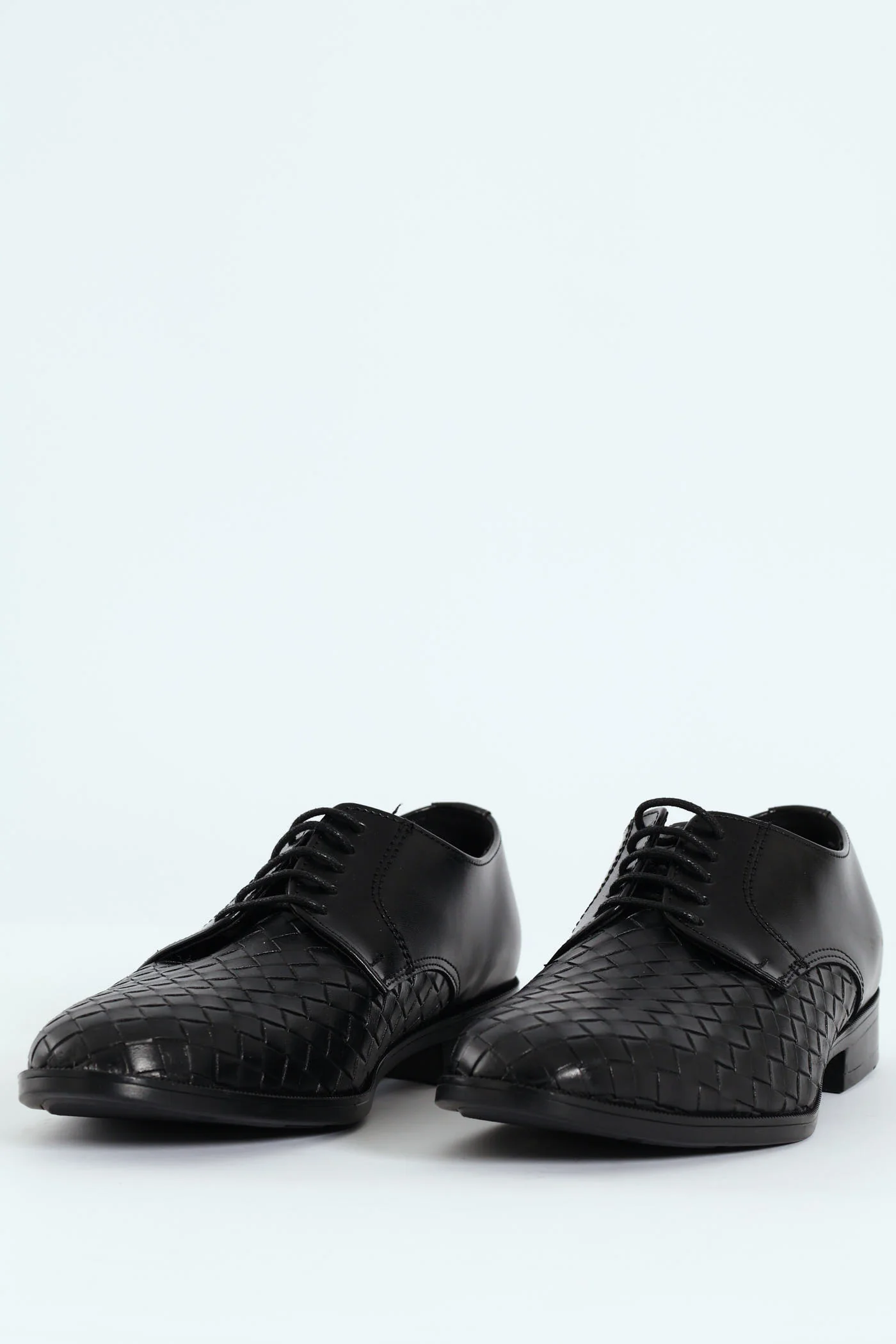 Weave Upper Lace Up Formal Shoe - Black - Image 5