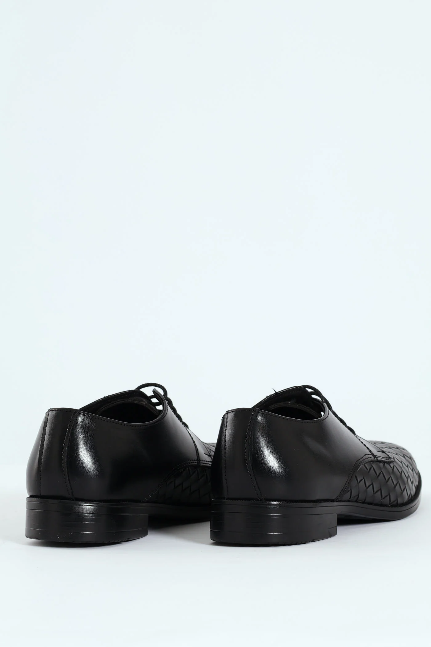 Weave Upper Lace Up Formal Shoe - Black - Image 6