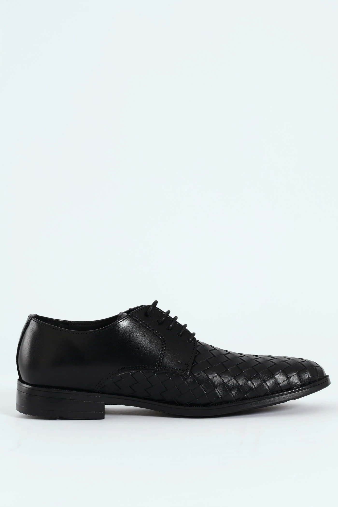 Weave Upper Lace Up Formal Shoe - Black - Image 7