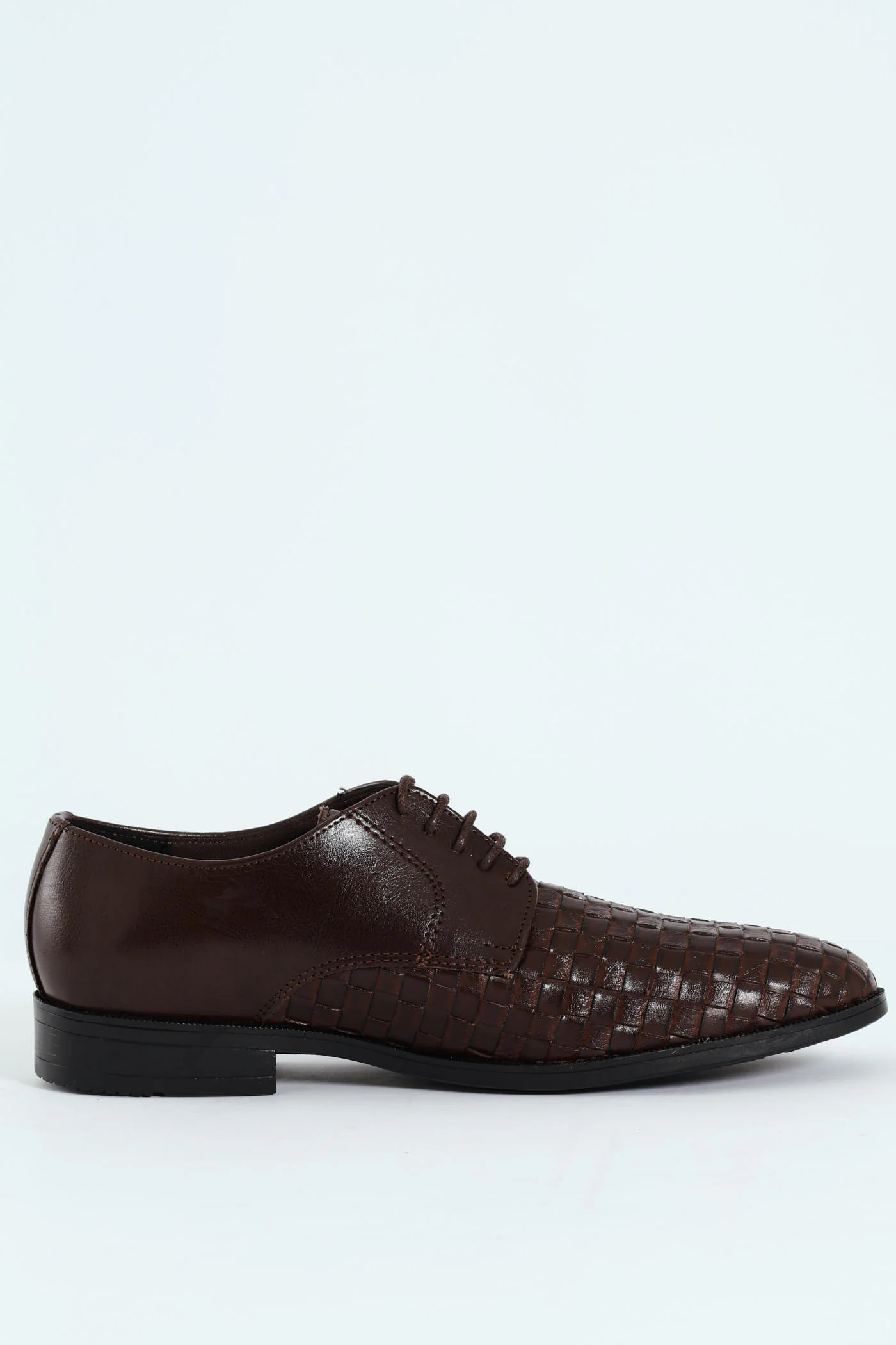 Weave Upper Lace Up Formal Shoe - Chocolate - Image 5