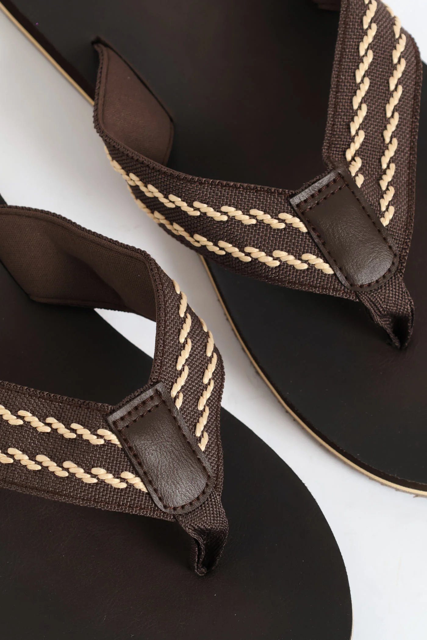 Webbed Upper Wide Vamp Sandal - Chocolate - Image 2