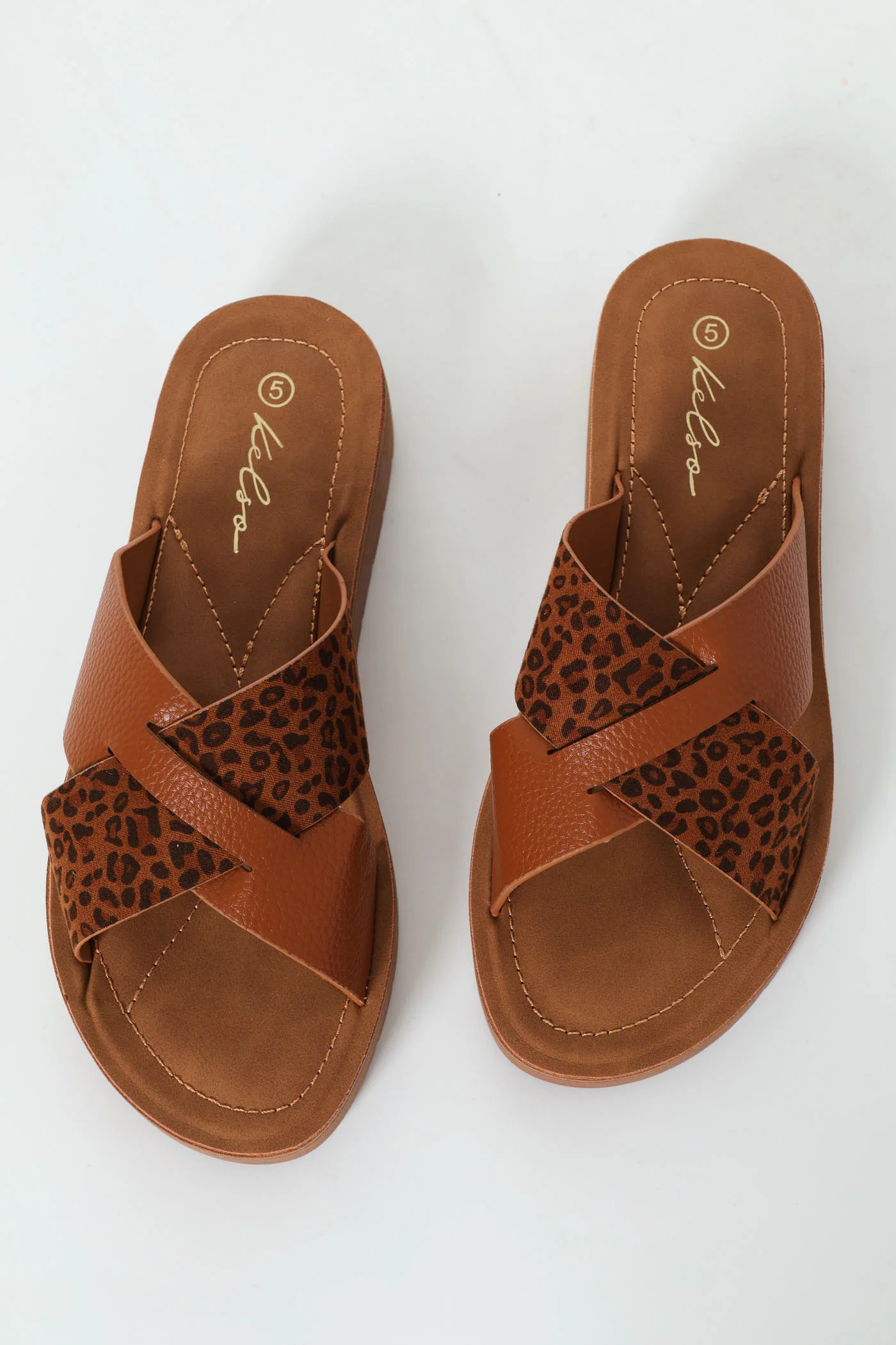 Wedged Comfort Outsole Crosstrap Mule Sandal - Multi - Image 2