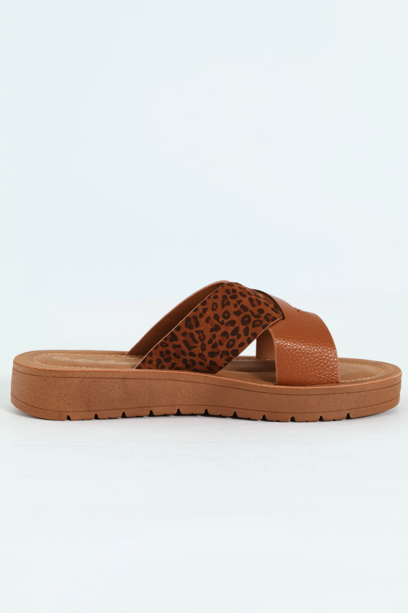 Wedged Comfort Outsole Crosstrap Mule Sandal - Multi - Image 3