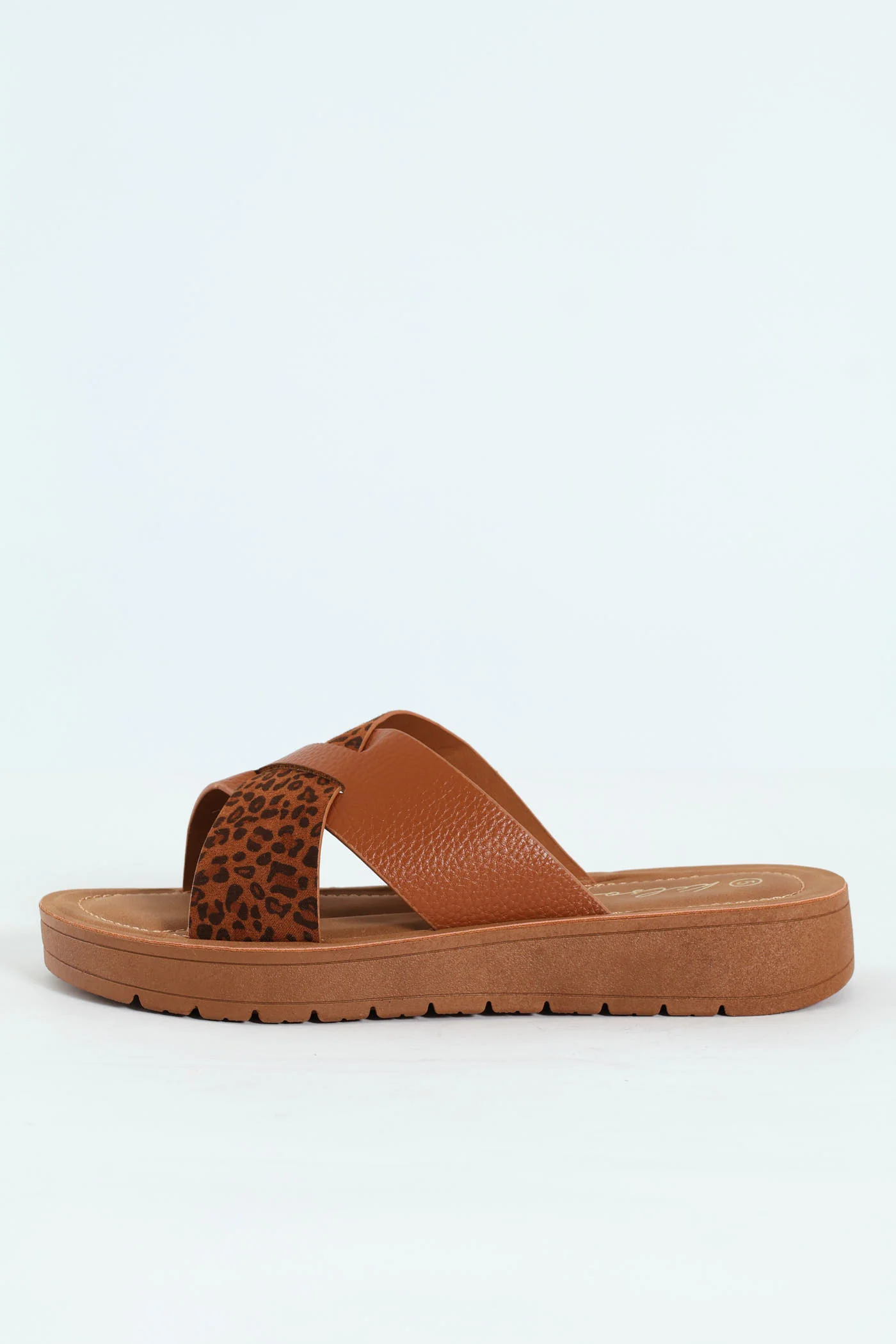 Wedged Comfort Outsole Crosstrap Mule Sandal - Multi - Image 4
