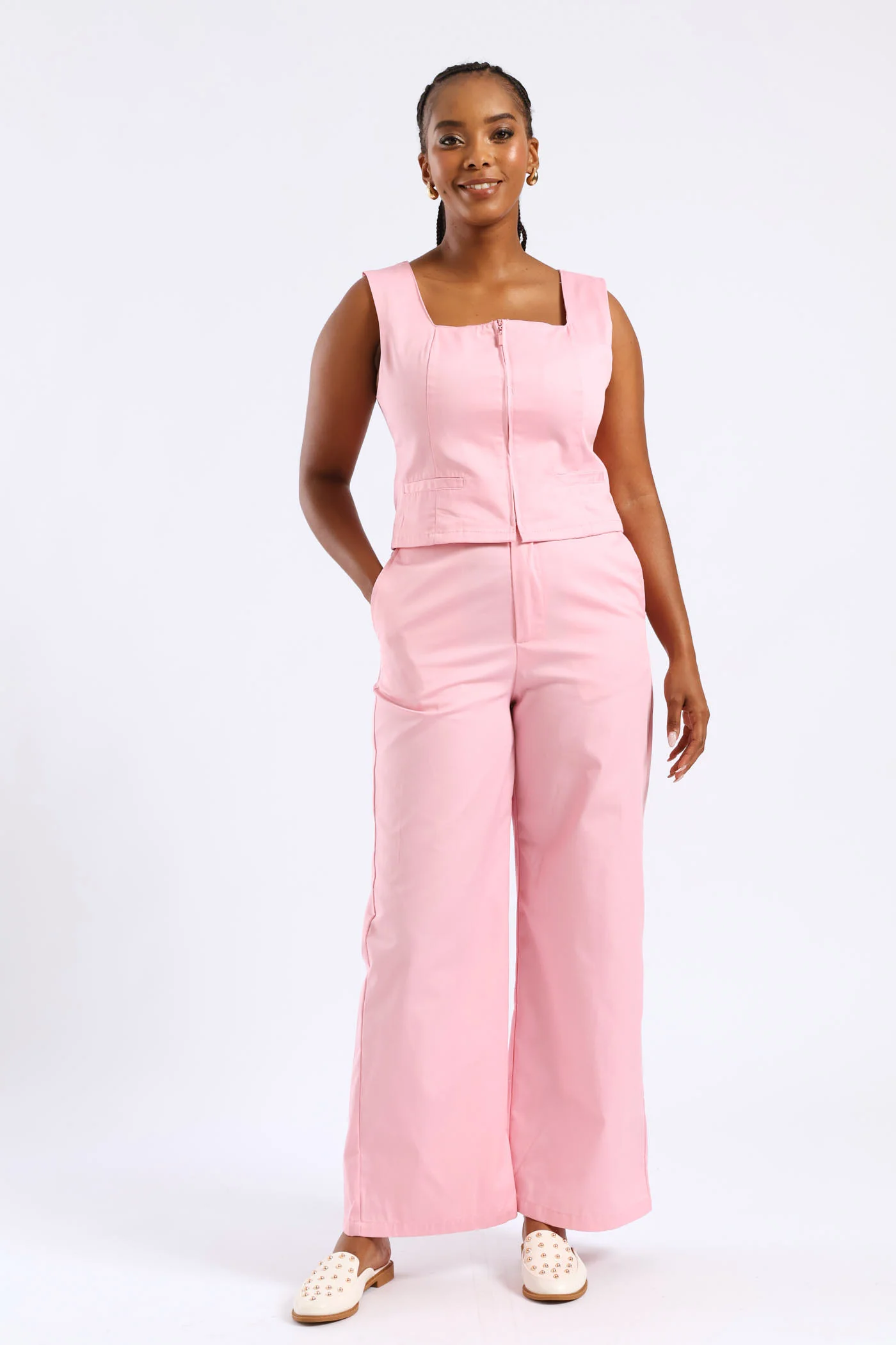 Welt Pocket Waistcoat - Candy Pink - Image 2