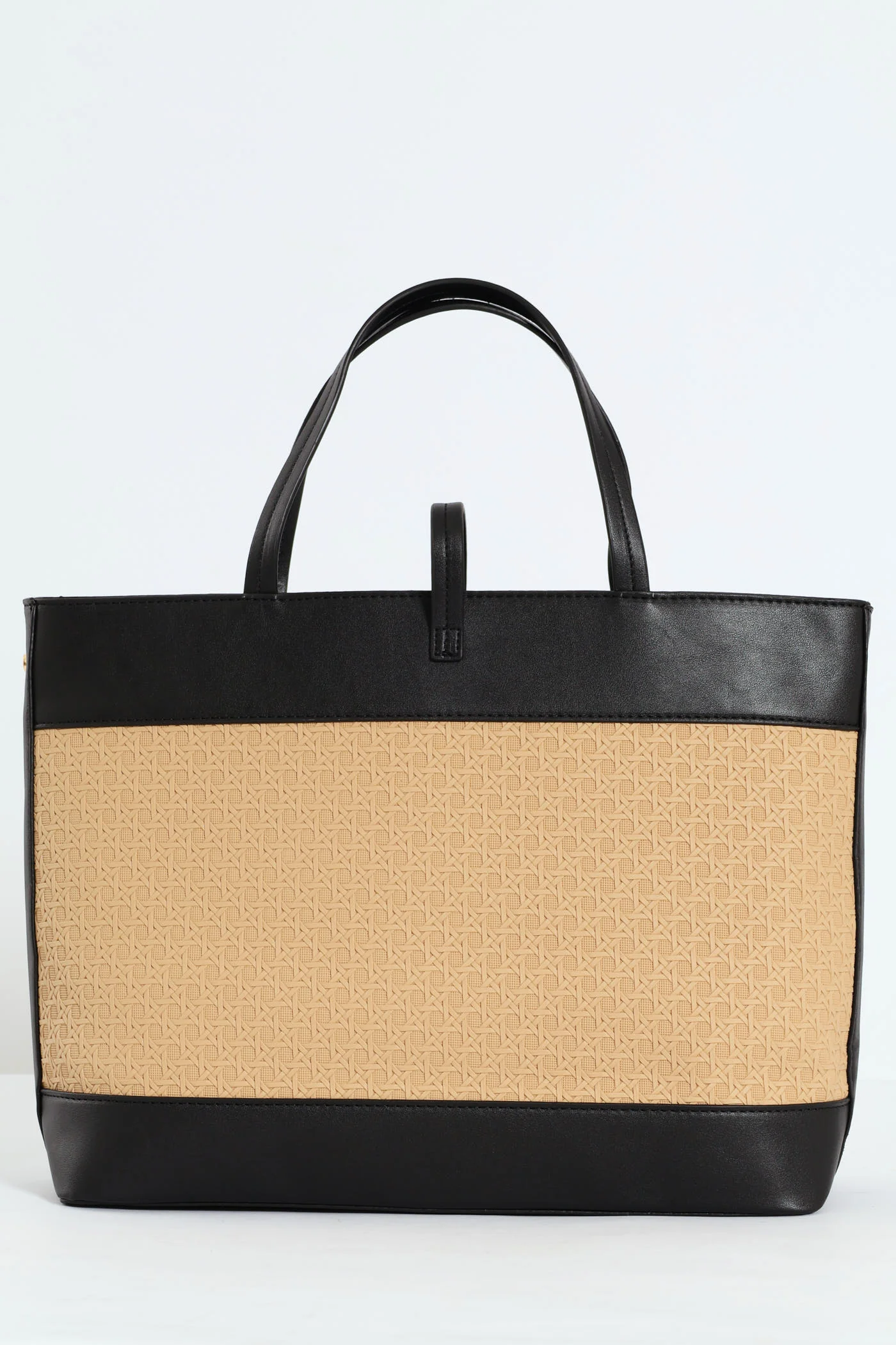 Wicker Detail Tote Bag - Black - Image 2