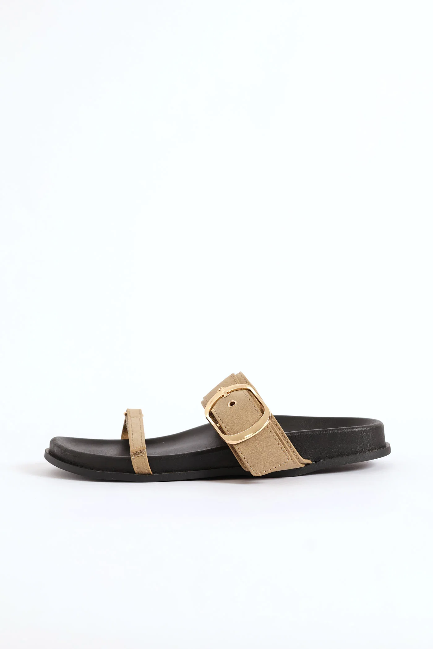 Wide And Narrow Band Slide Sandal - Stone - Image 2