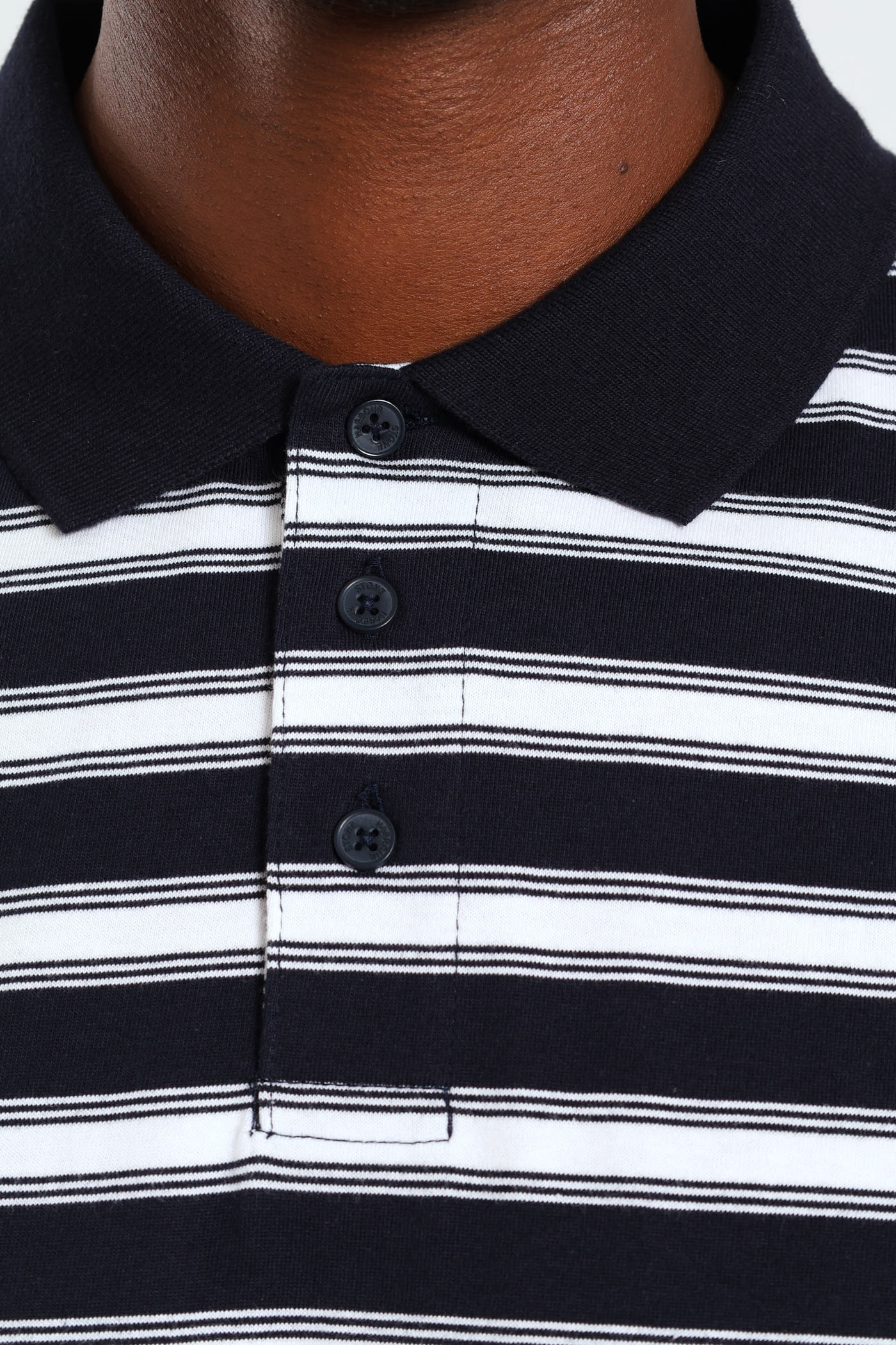 Wide & Thin Stripe Golfer - Navy - Image 2