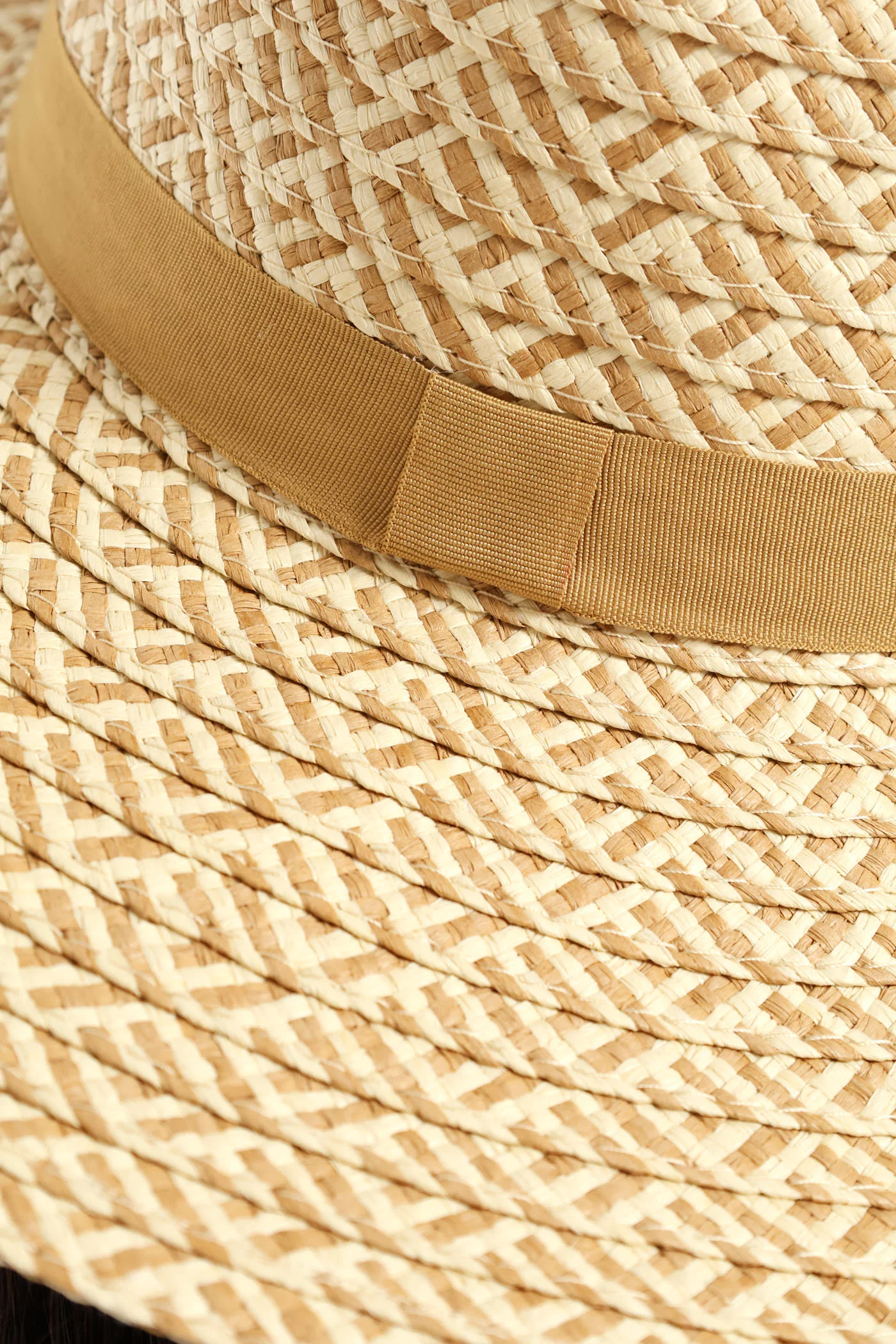 Wide Brim Dual Tone Straw Hat - Multi - Image 4