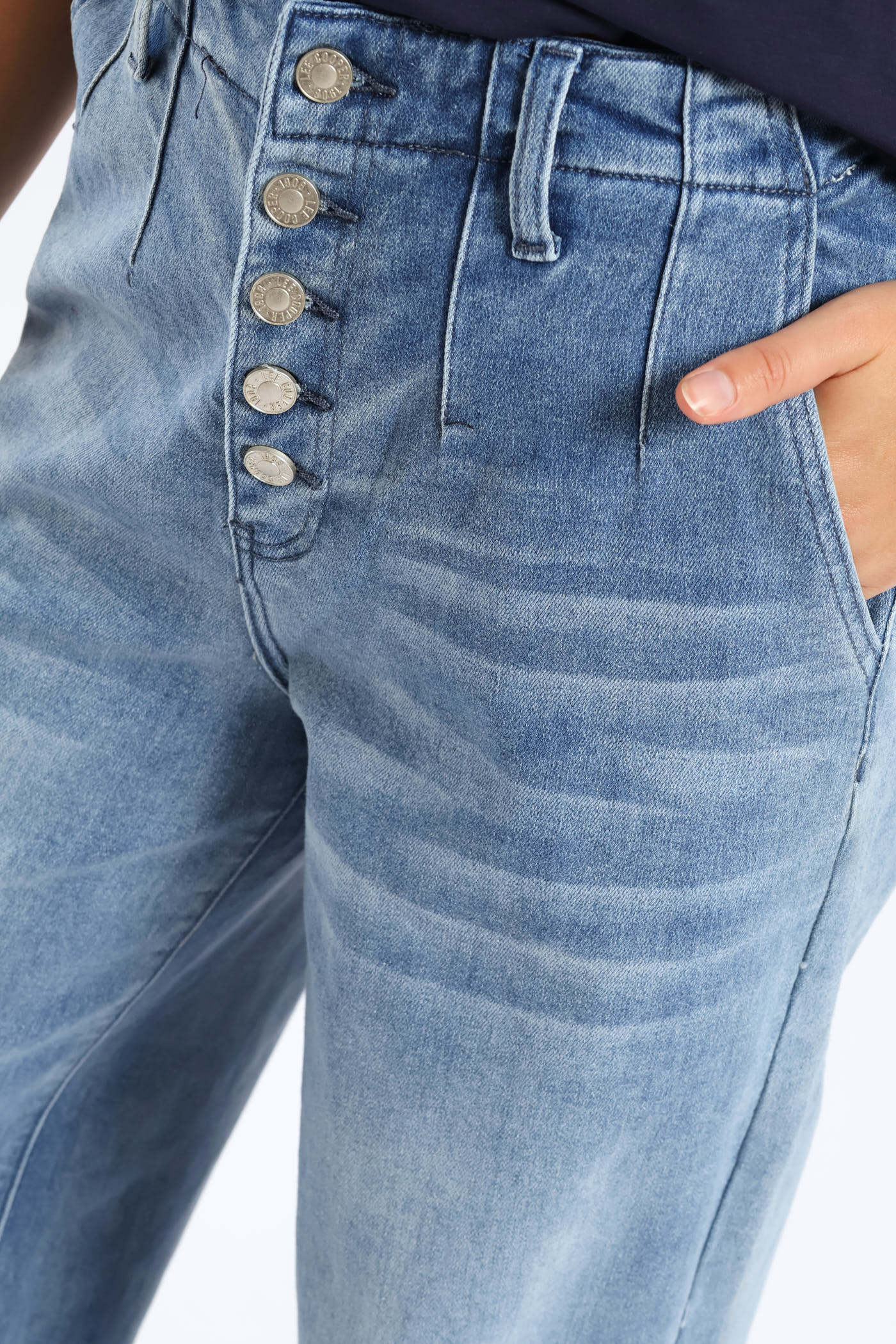 Wide Fit Ankle Grazer Denim - Mid Wash - Image 6