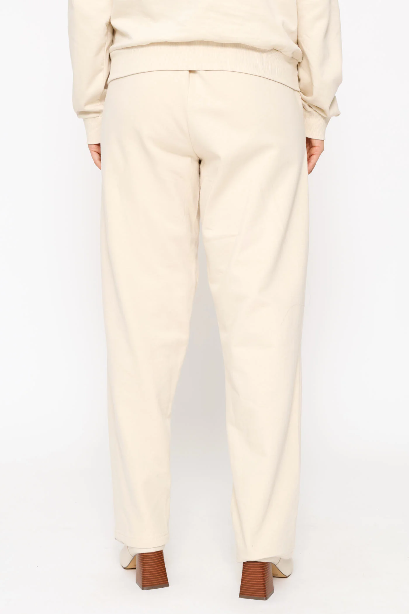 Wide Leg Cotton Jogger - Light Stone - Image 4