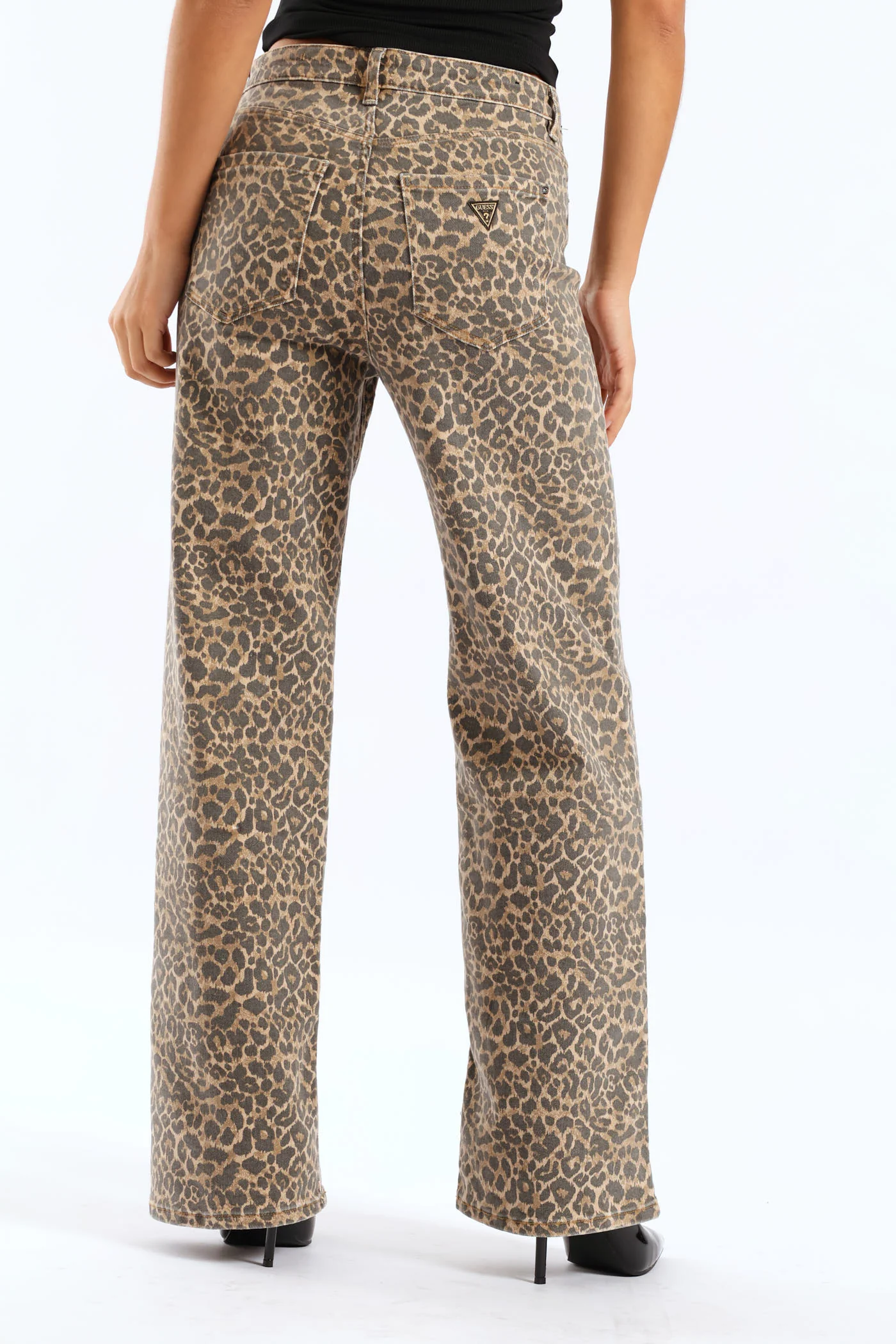 Wide Leg Denim - Animal Print - Image 3