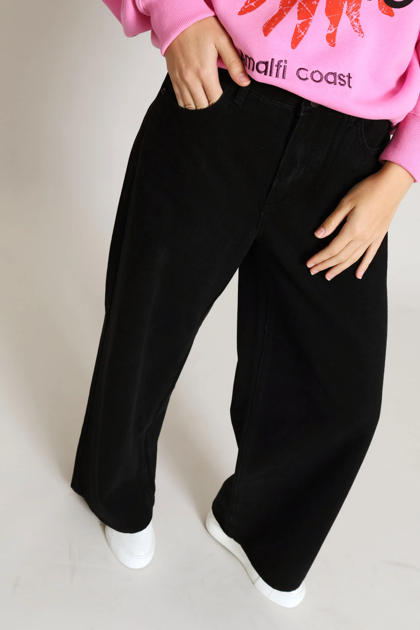 Wide Leg Denim Jean - Salty Black - Image 2