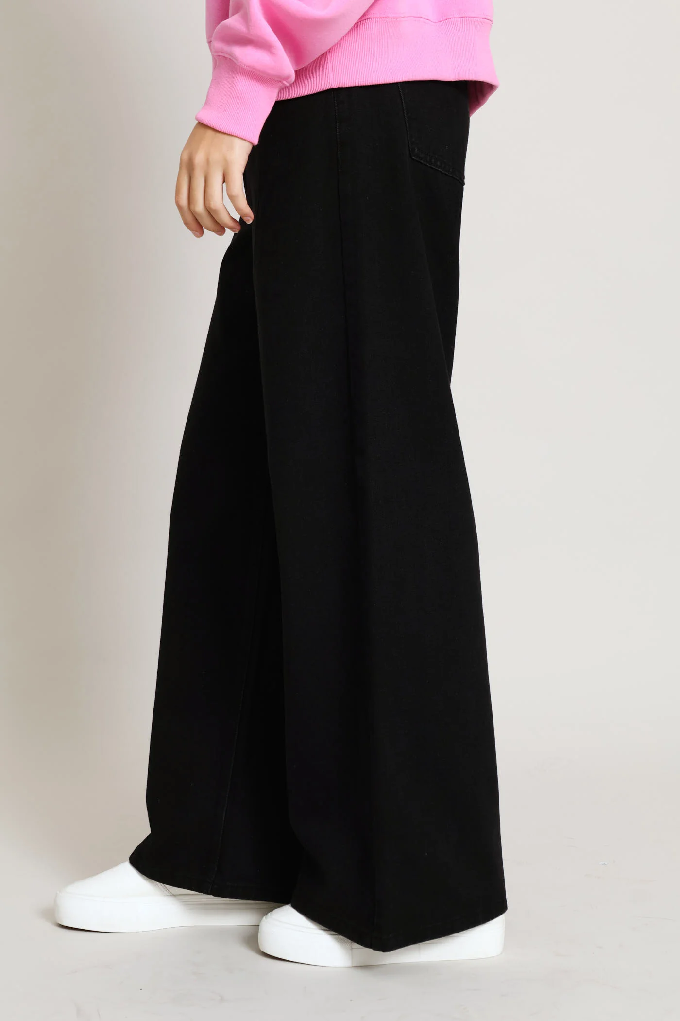 Wide Leg Denim Jean - Salty Black - Image 4