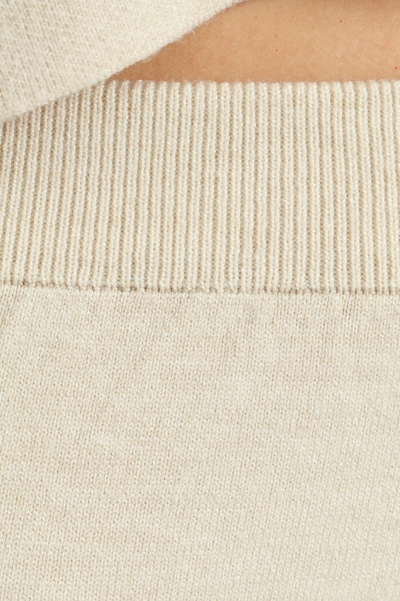 Wide Leg Knitwear Pants - Cream - Image 4